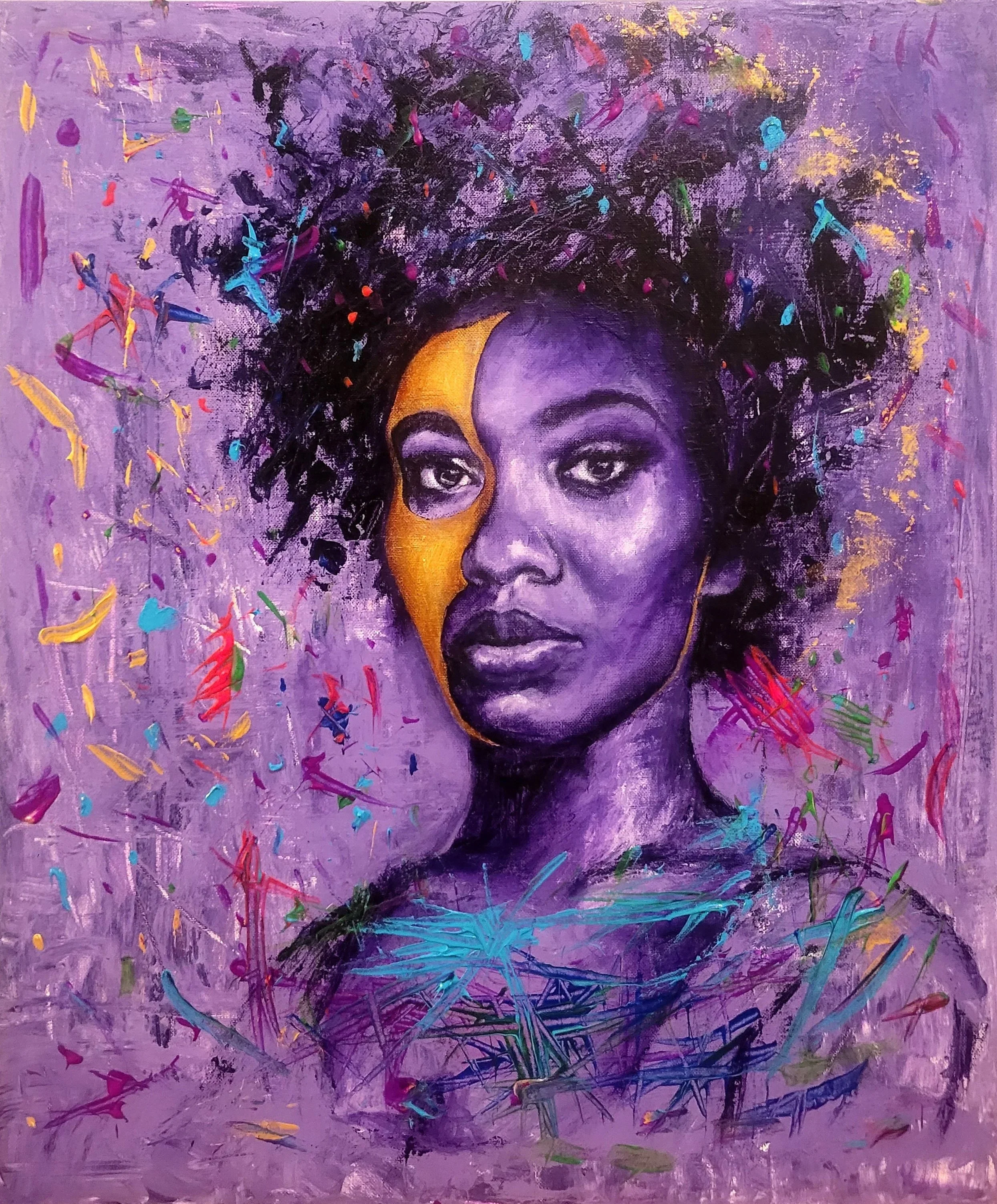 MASQUERADE . 2024 . ACRYLIC ON CANVAS . 20x24" . SOLD