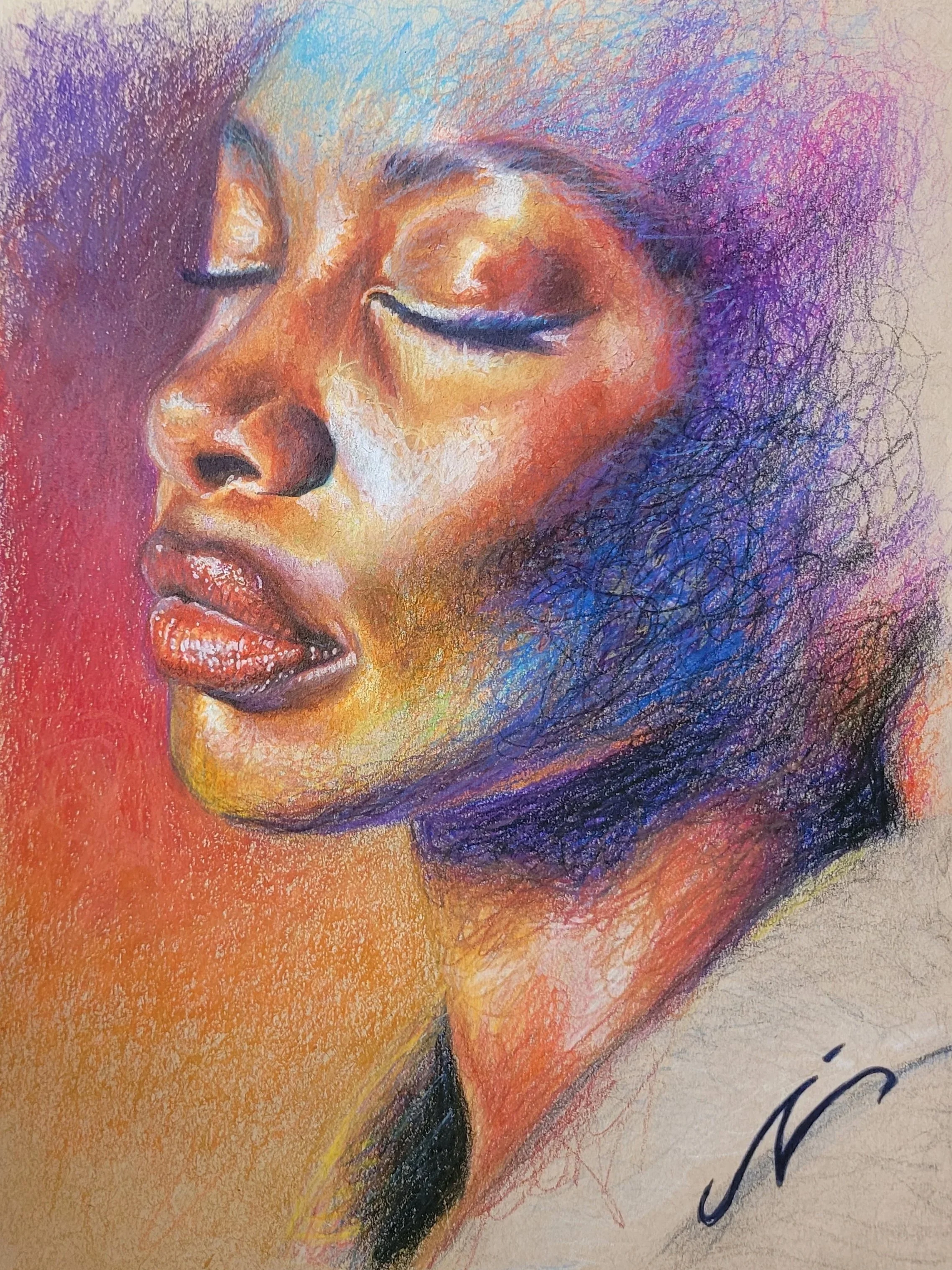GLOW . 2024 . COLOR PENCIL ON PAPER . 12x15" . SOLD