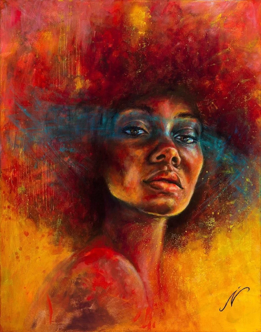 FIRE CHILD . 2025 . ACRYLIC ON CANVAS . 22x28"