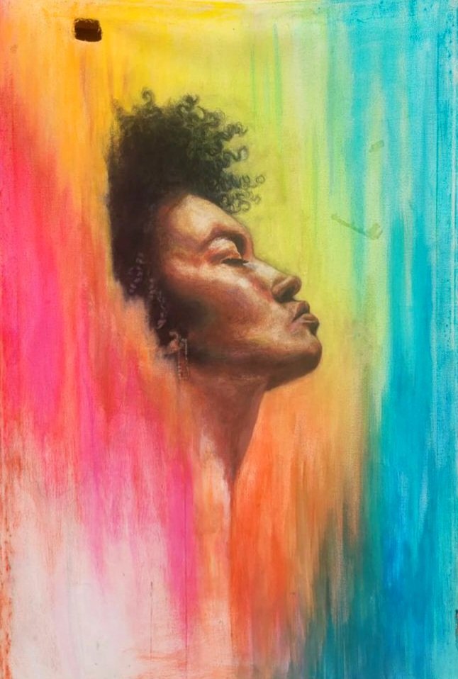 WATERFALL . 2022 . ACRYLIC ON CANVAS . 24x30" . SOLD