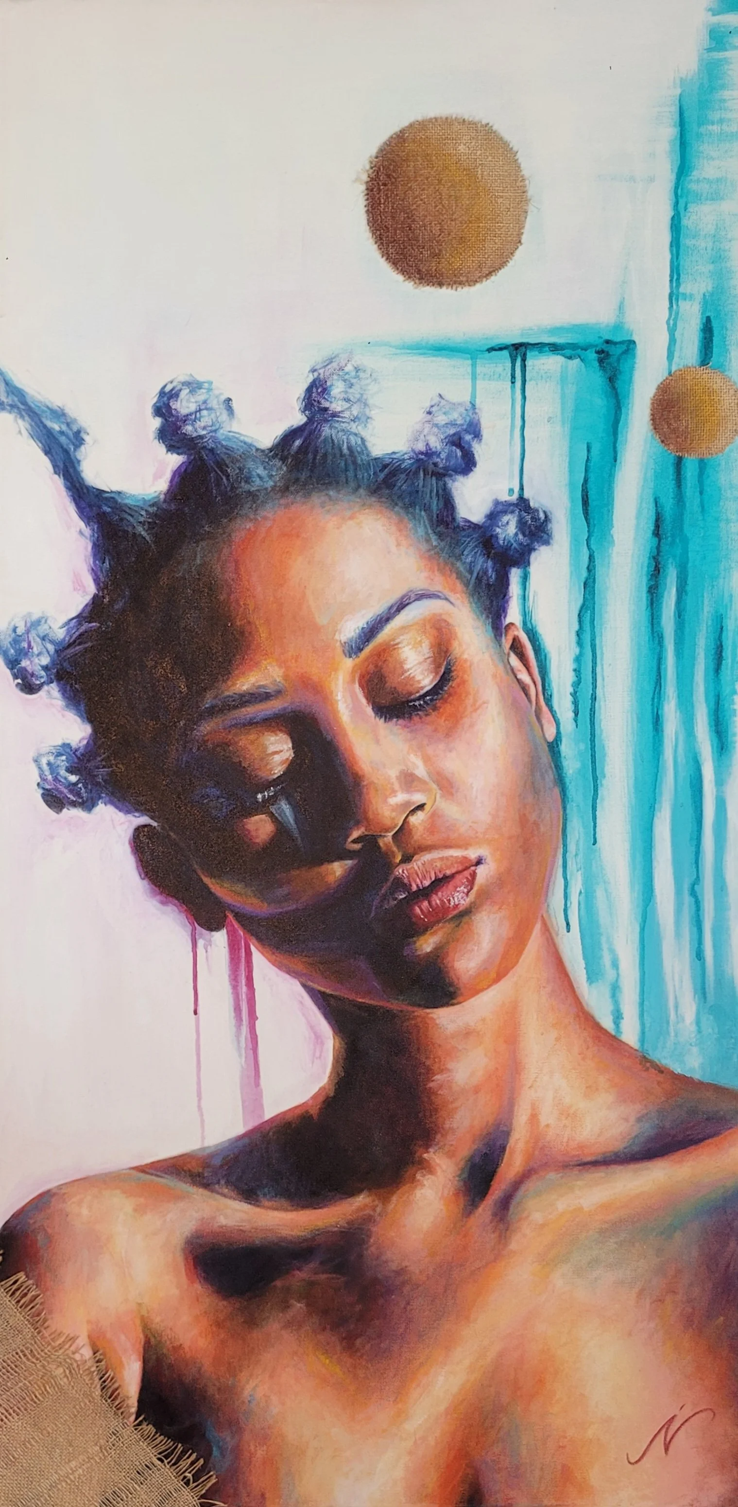 MANY MOONS . 2023 . ACRYLIC ON CANVAS . 24x48"