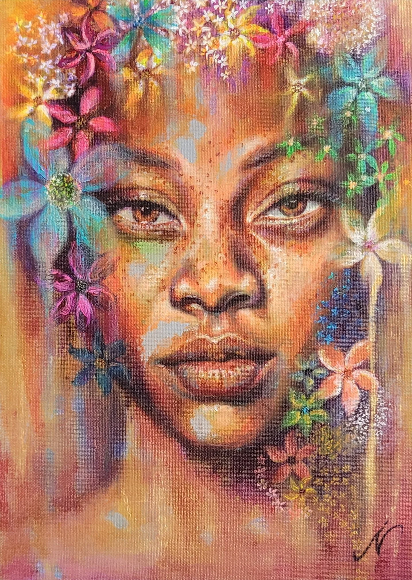 YOUNIQUE . 2024 . ACRYLIC ON CANVAS . 12x15" . SOLD