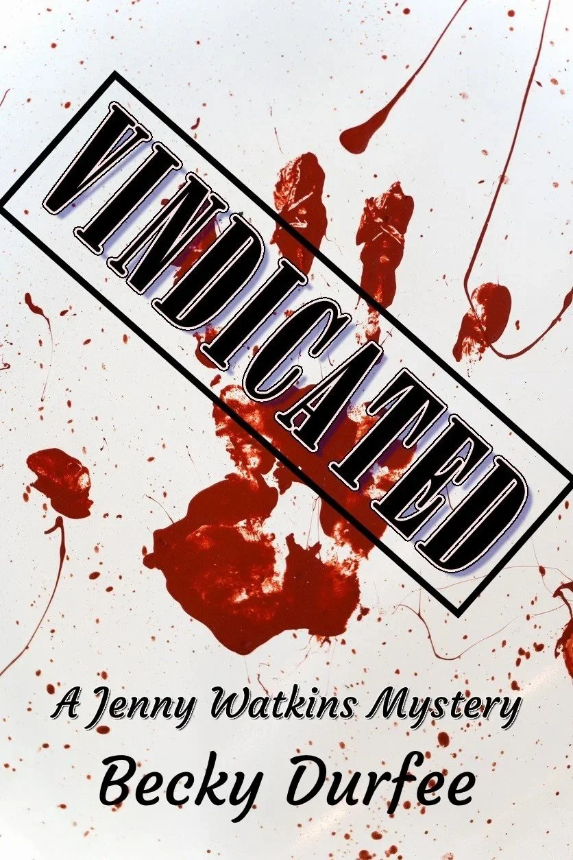 Vindicated book cover showing a handprint in blood
