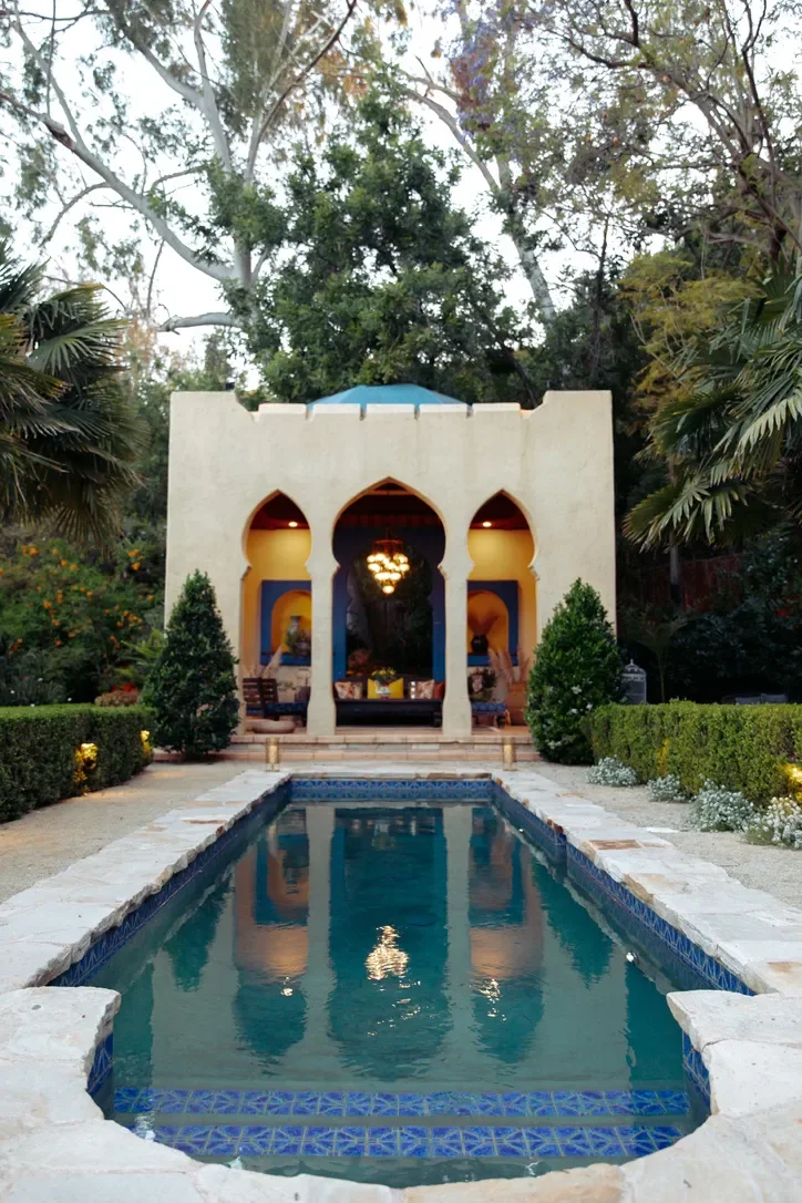 White Moroccan arched pavilion