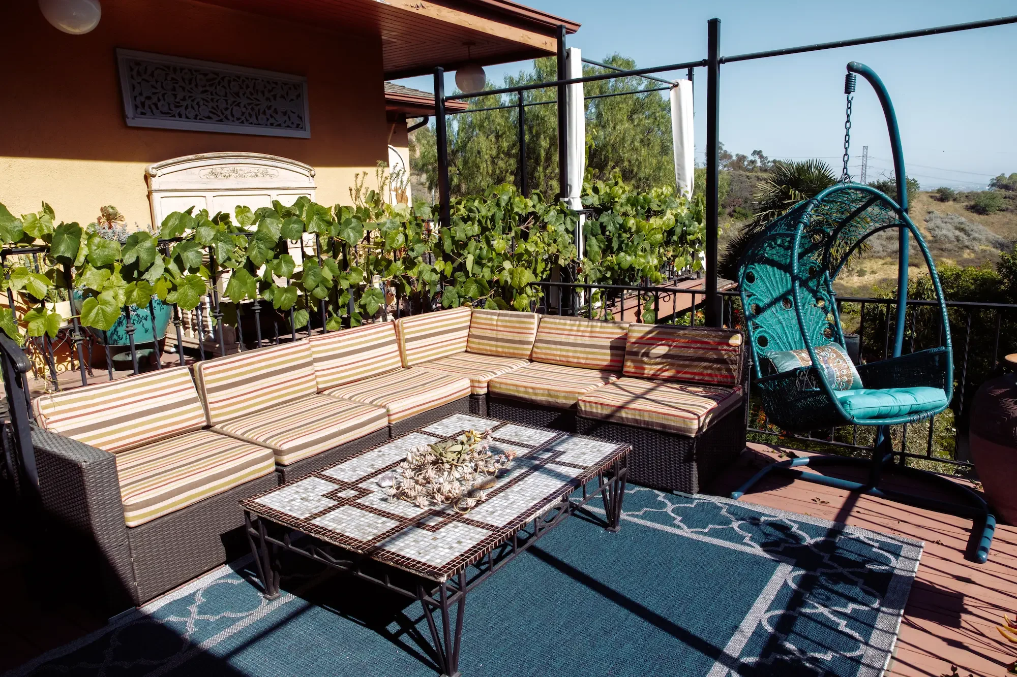 Upper deck overlooking the city and surrounding Hollywood Hills at XOHH Events.