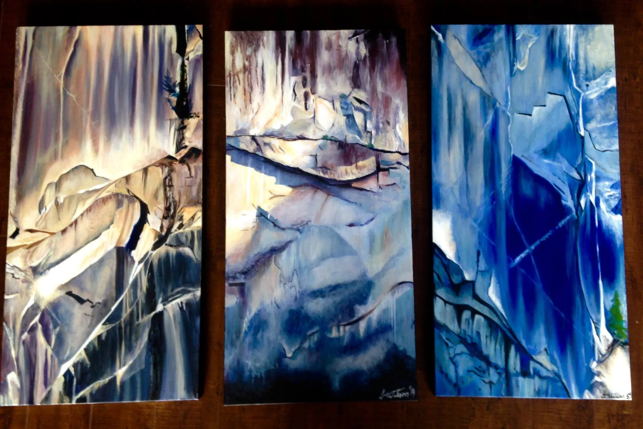 Chief Triptic (Black Dyke, sheriffs badge, split pillar)
2014
3 canvases, each 15X30
SOLD