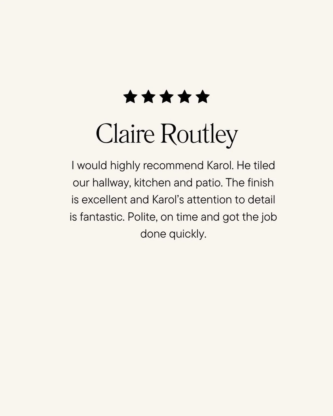 I don&rsquo;t just promise quality - I deliver it. Thank you Claire!

#kohometransformations #5starreview #tiling