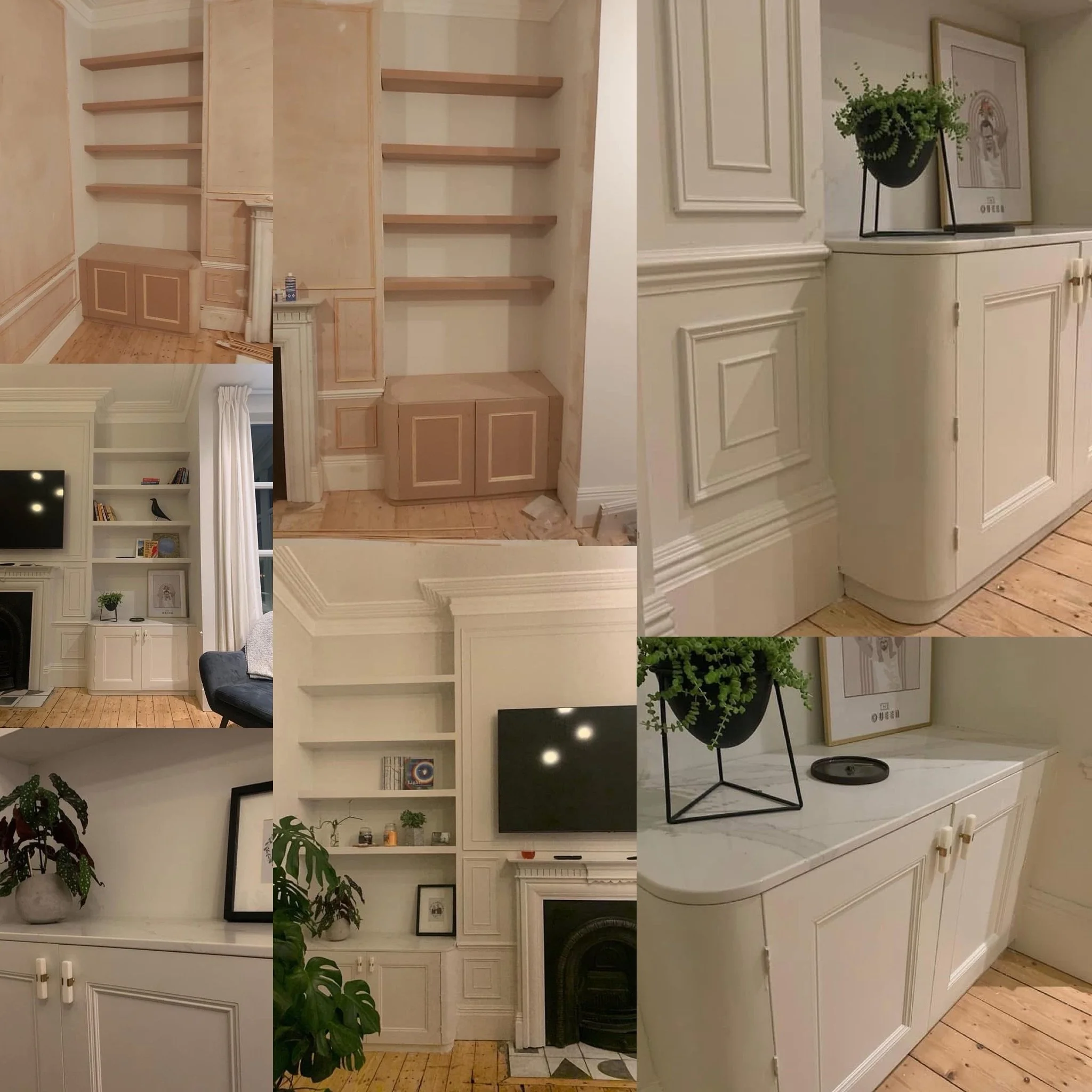 Transforming homes is what I do best!

A customer wanted a stylish but elegant fitted shelves and cabinets for a living space, custom built and made.

No job too big or small - I love working with customers making their dreams become reality.

Please