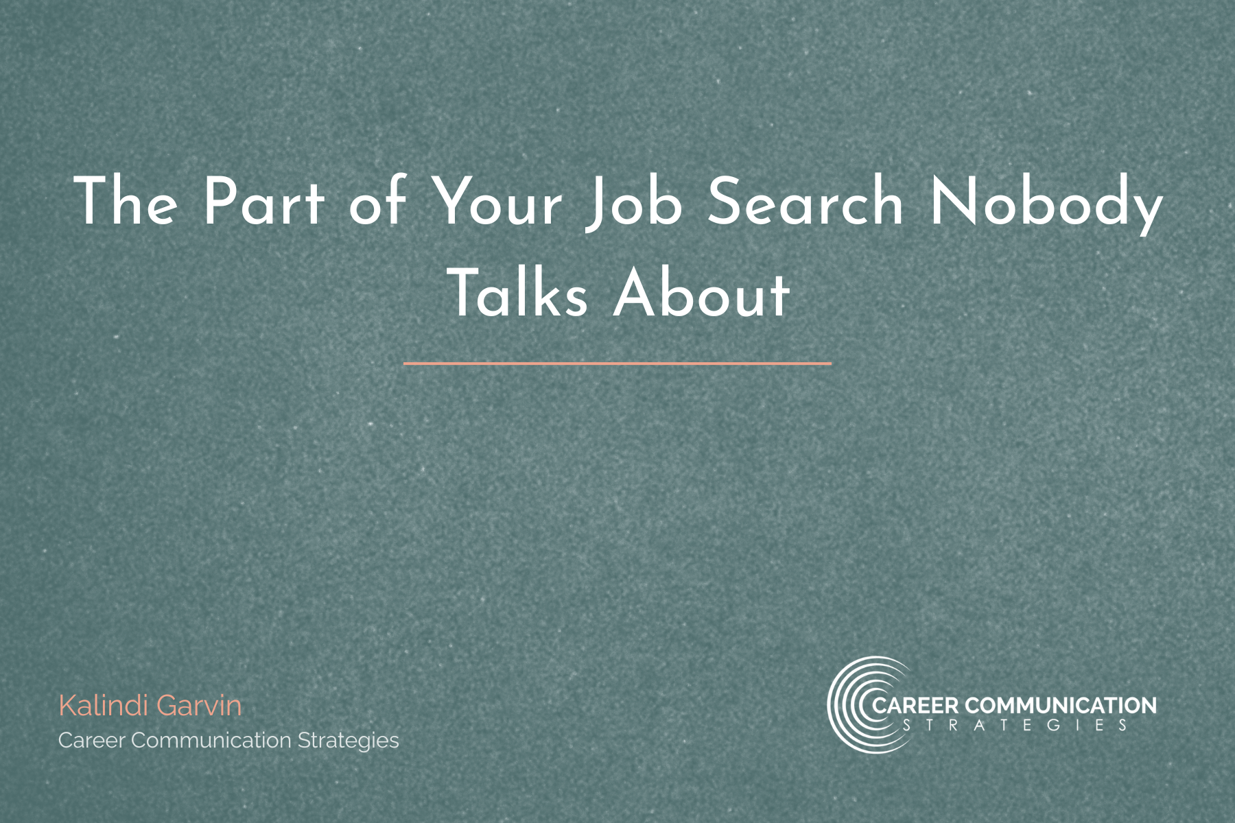 The Part of Your Job Search Nobody Talks About