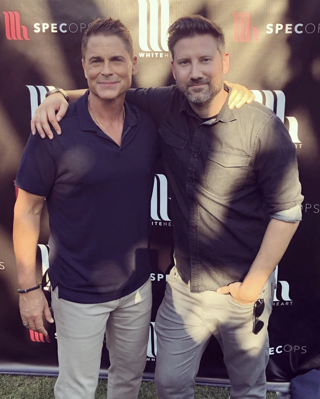 Actor Rob Lowe and Founder Ryan Sawtelle at a White Heart Foundation event