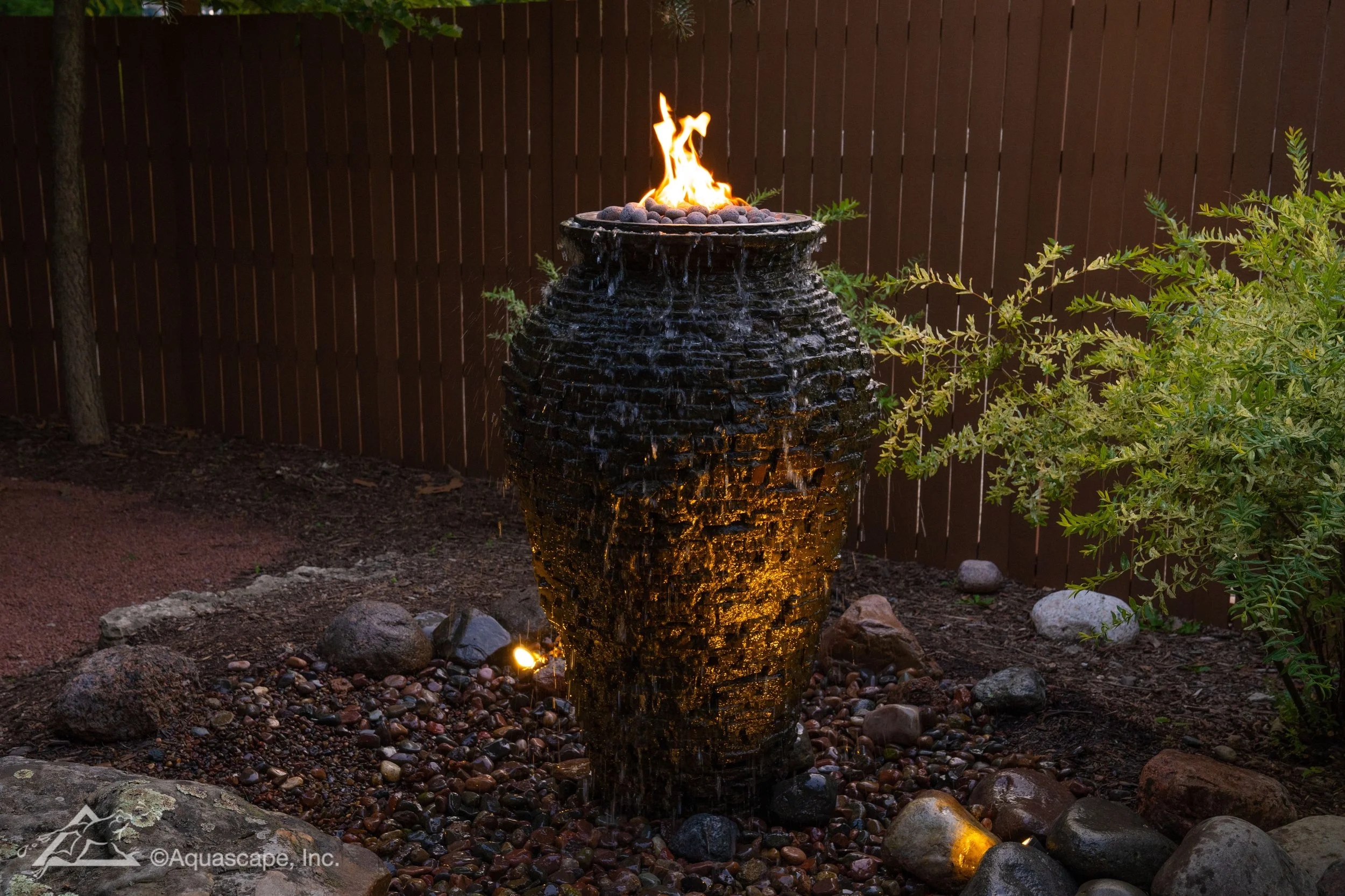 Fire & Water Stacked Slate Urn