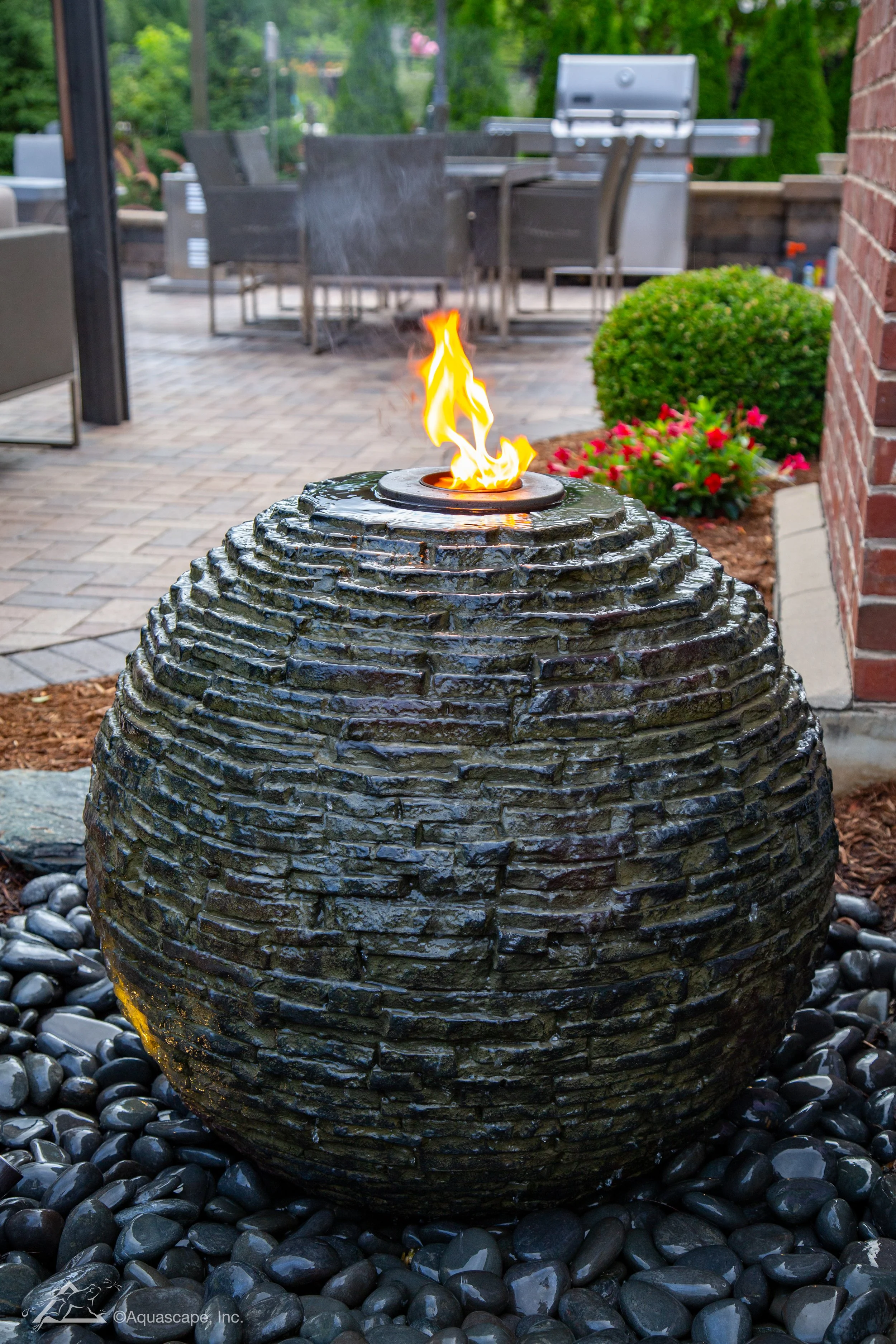 Top Flame Stacked Slate Sphere