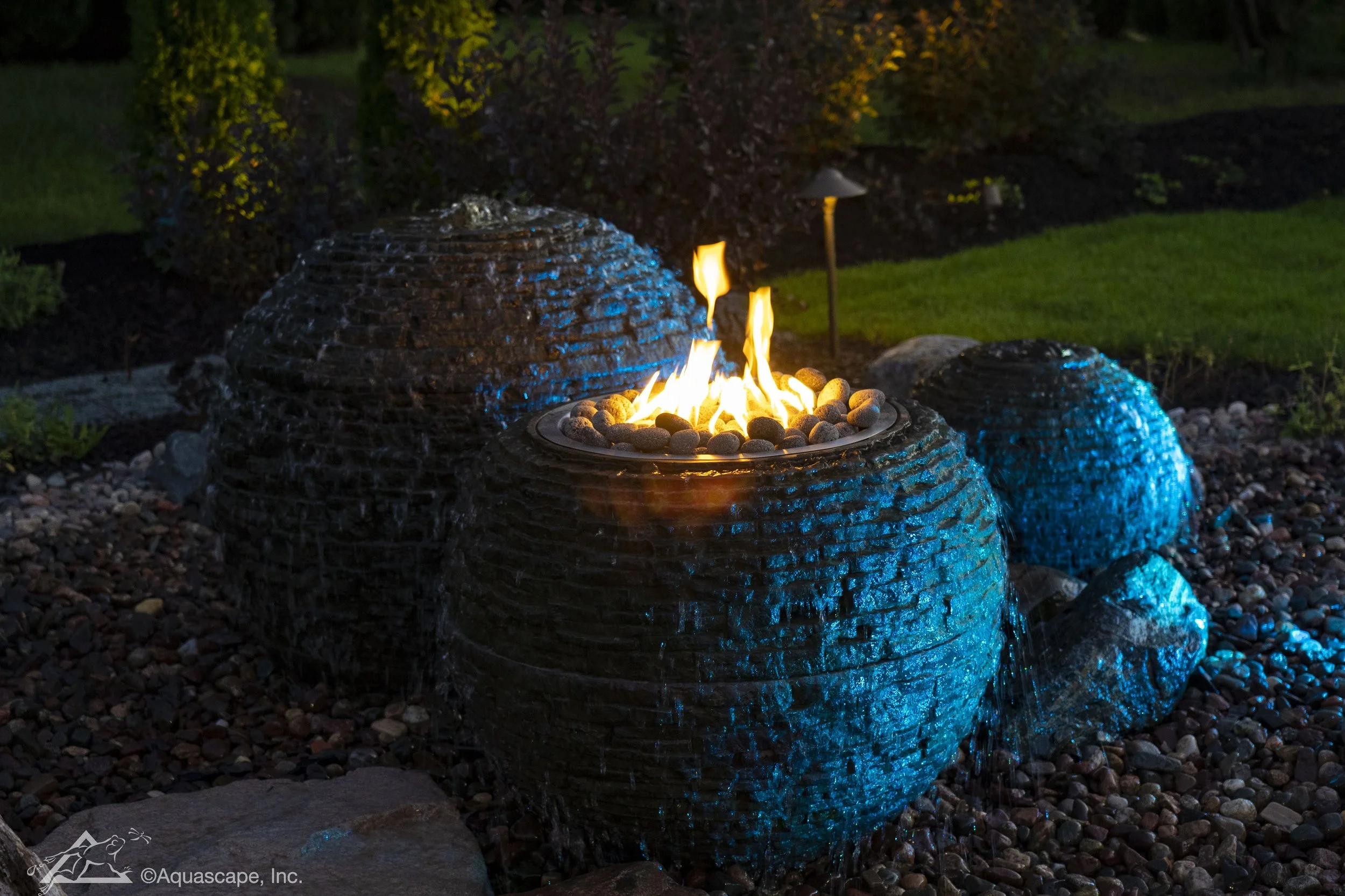 Fire & Water Stacked Slate Sphere