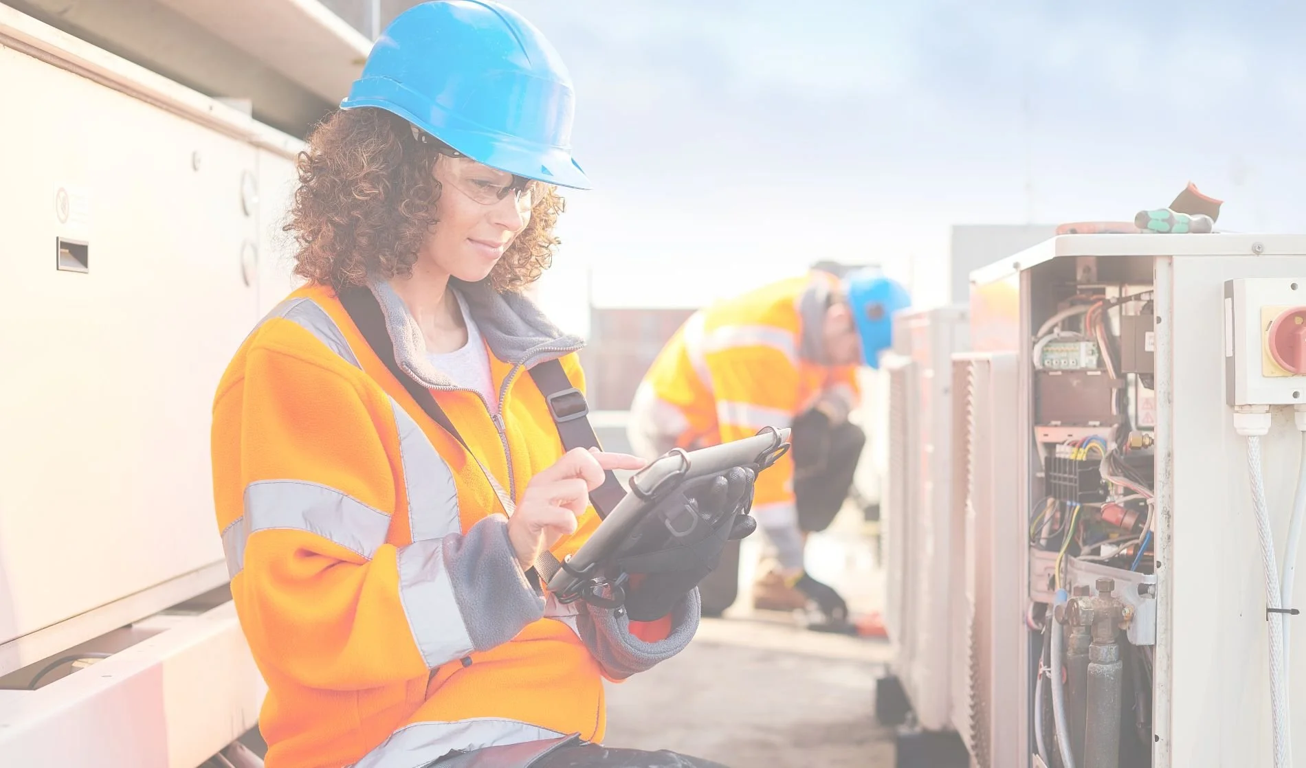 Electrician working on site in Surrey