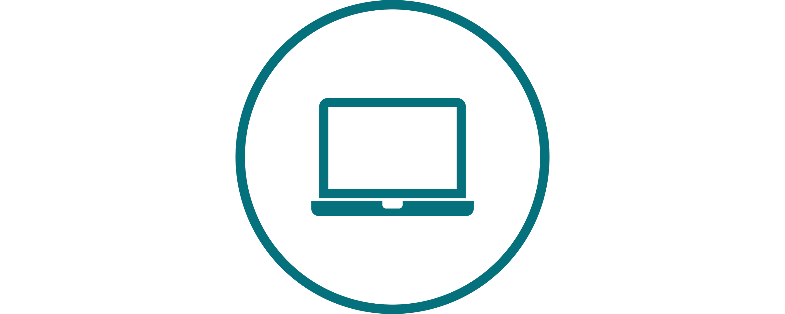 Computer icon with a circular border.