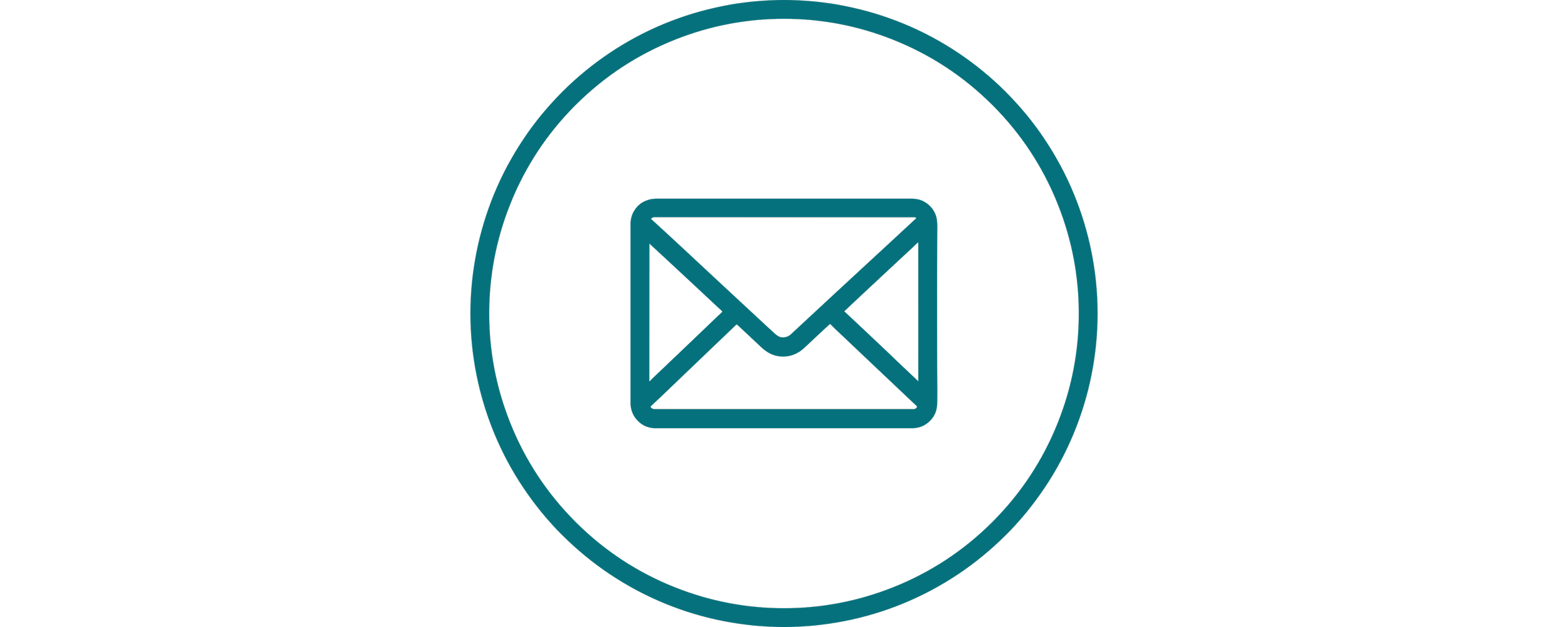 Email icon inside a circle representing contact or messaging.