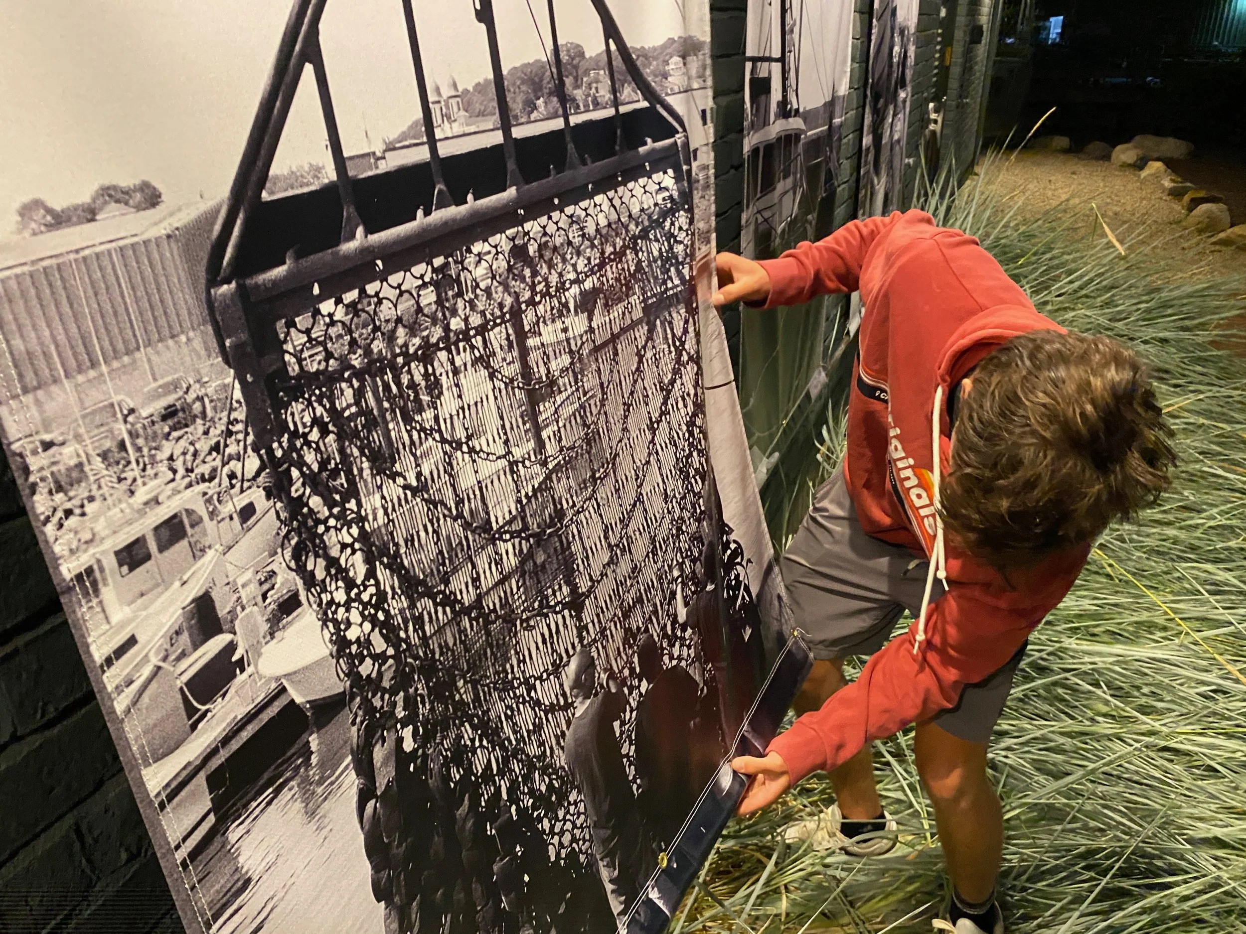 Hanging the Mural