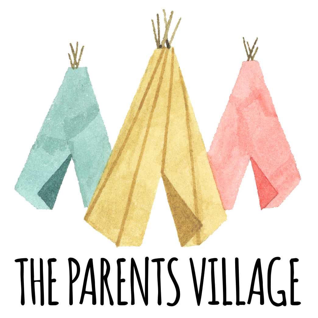 Illustration of colorful teepees labeled 'The Parents Village'.