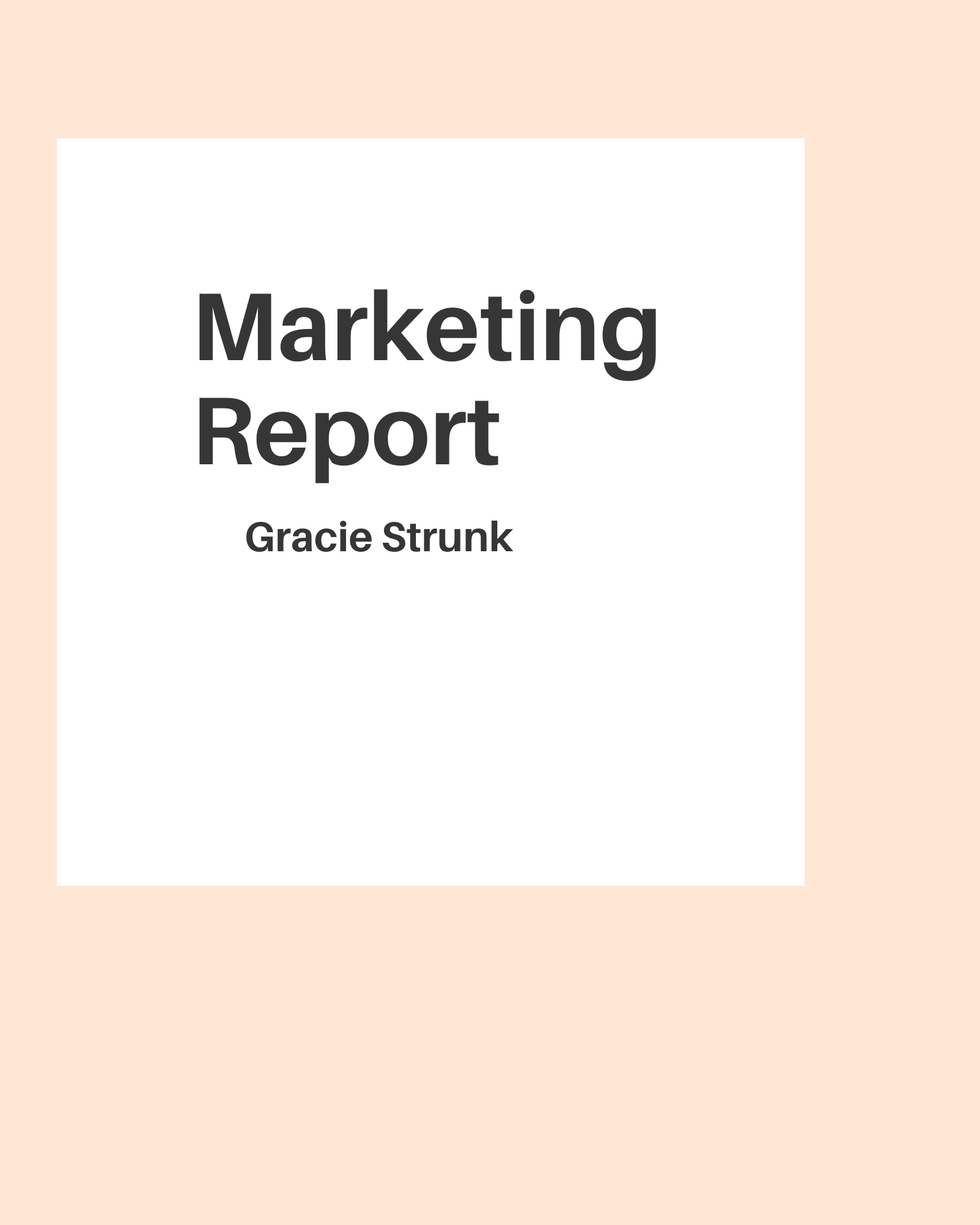 Marketing Report Project
