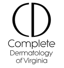 Logo with the letters 'CD' above the text 'Complete Dermatology of Virginia'.
