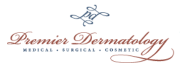 Logo for Premier Dermatology with text 'Medical, Surgical, Cosmetic'.