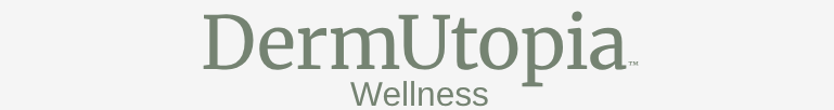 DermUtopia Wellness logo with green text on a light background.