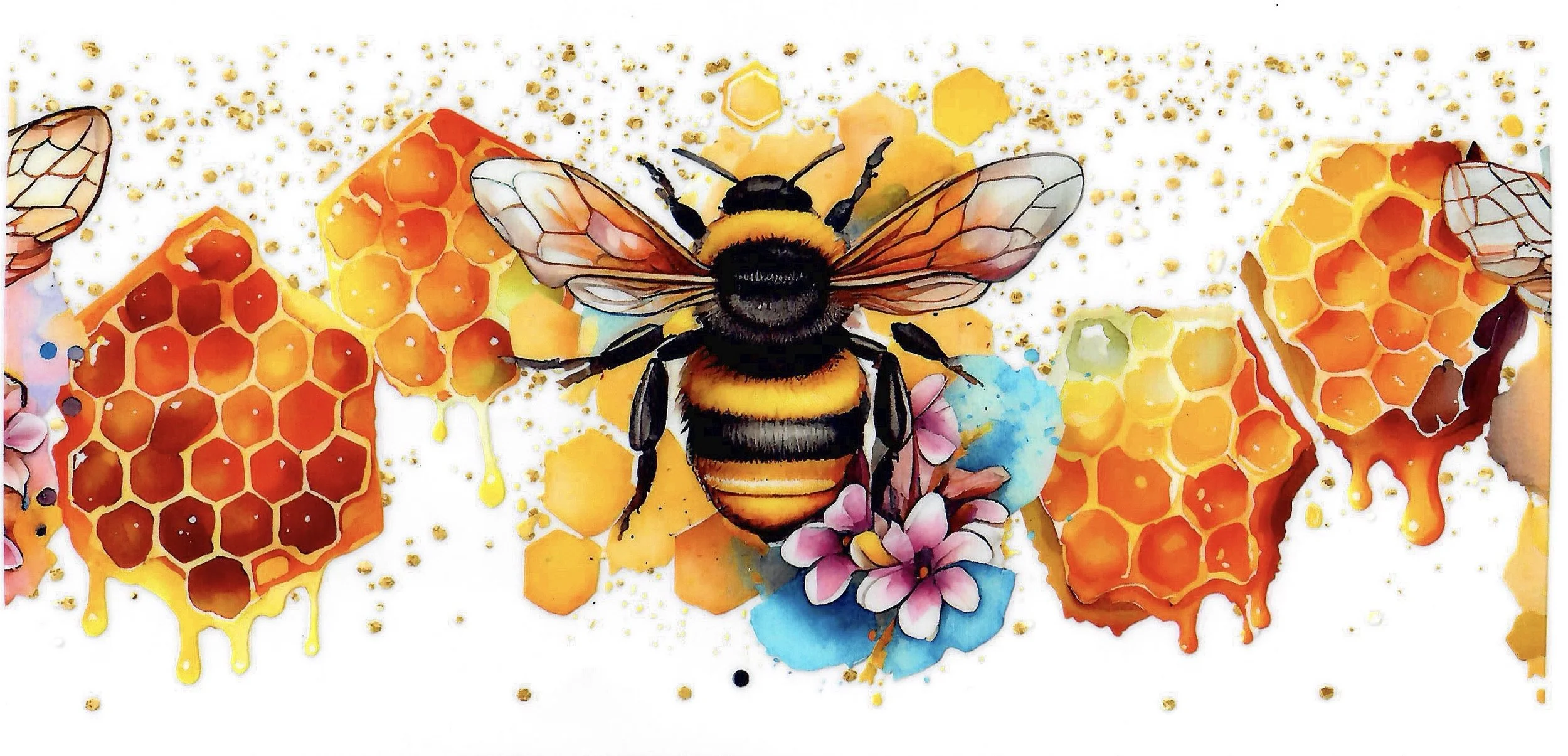 Honey Bee Tumbler Wrap | UV DTF 16oz 20oz