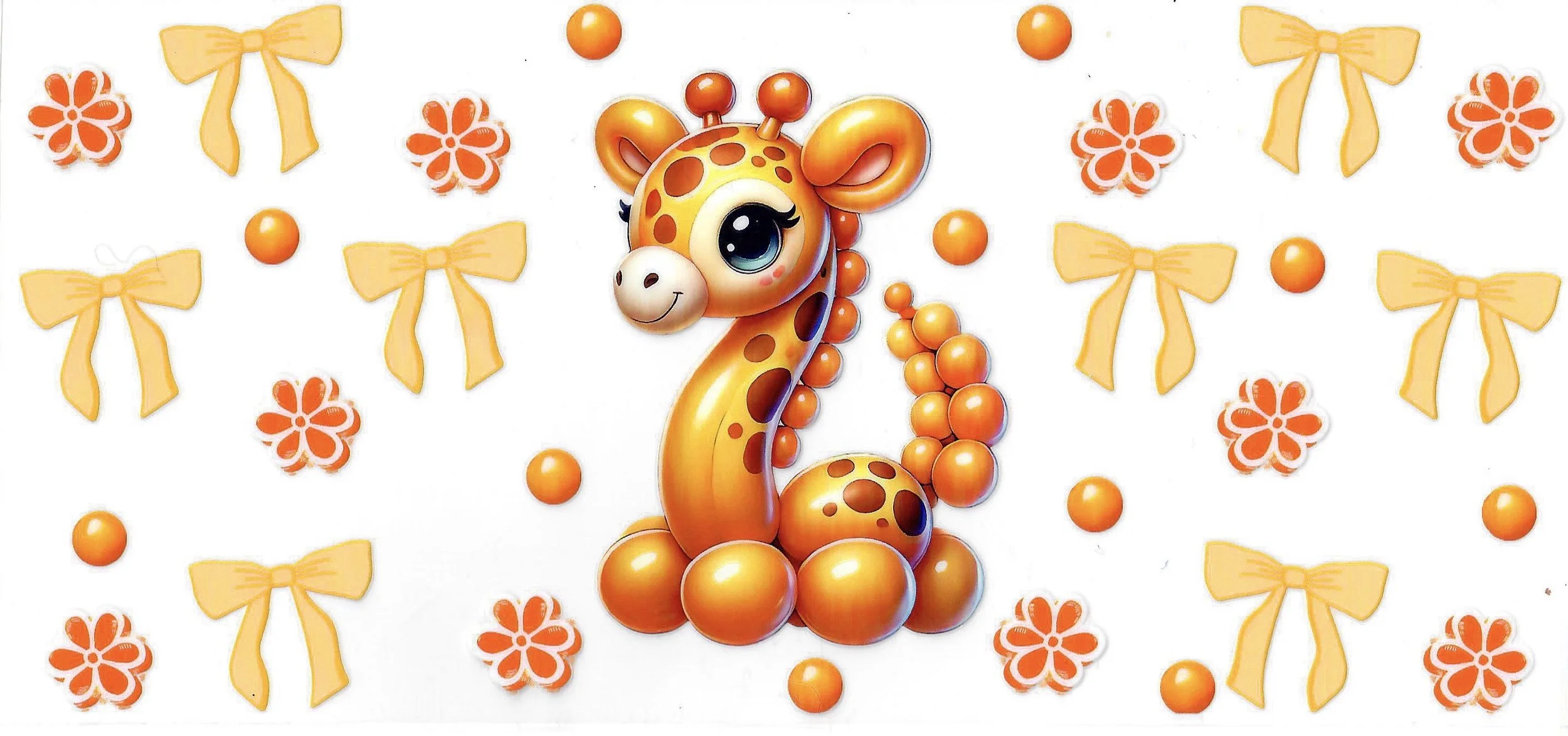 Giraffe Balloon Animal Tumbler Wrap | UV DTF 16oz 20oz