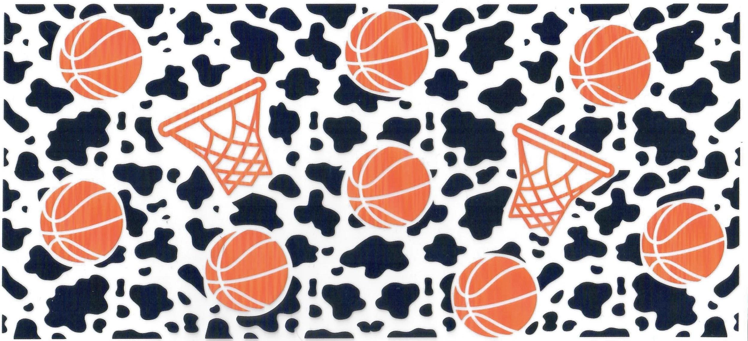Basketball Cow Print Tumbler Wrap | UV DTF 16oz 20oz