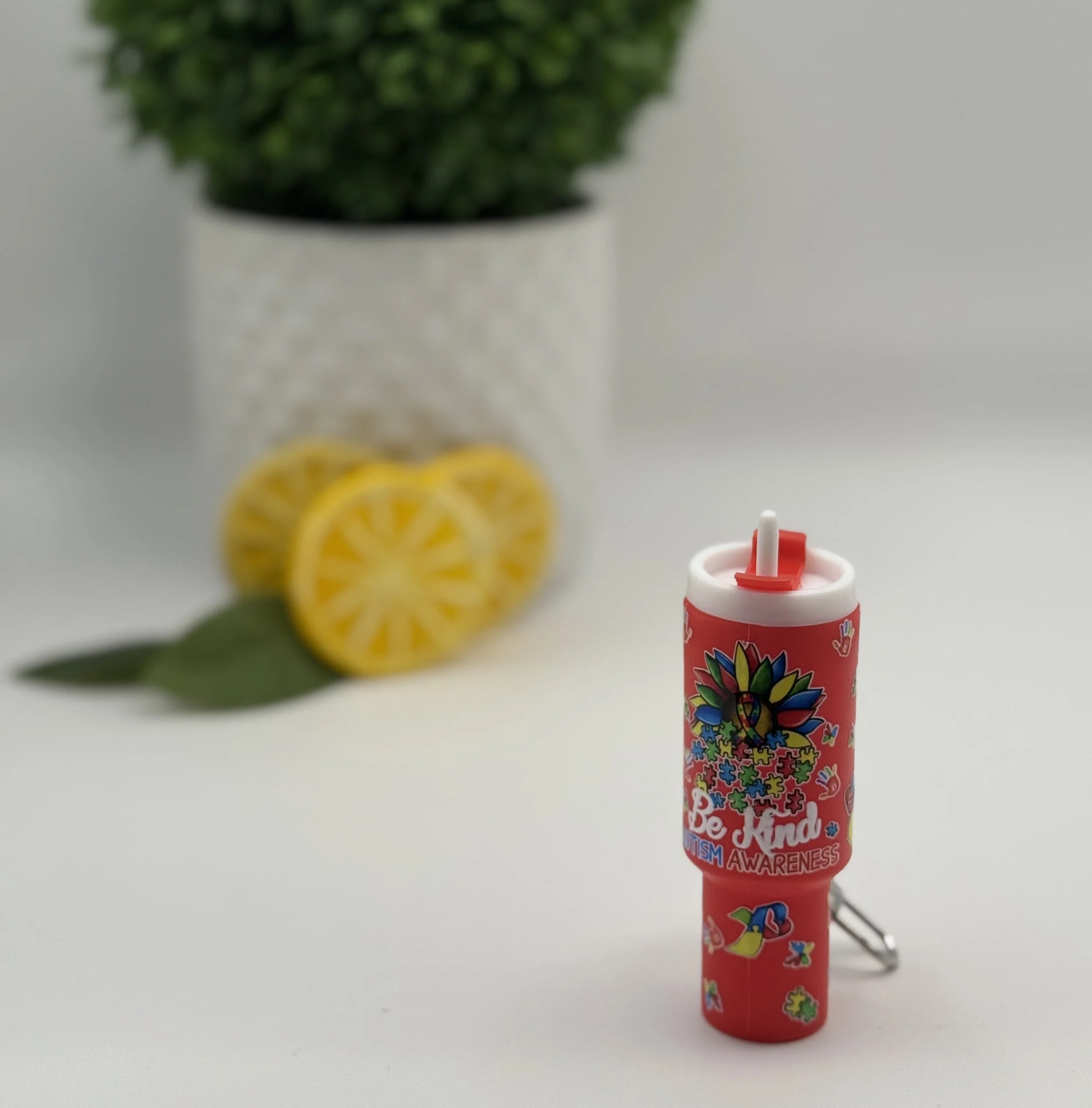Mini Tumbler Keychain - Autism Design - 3.25"
