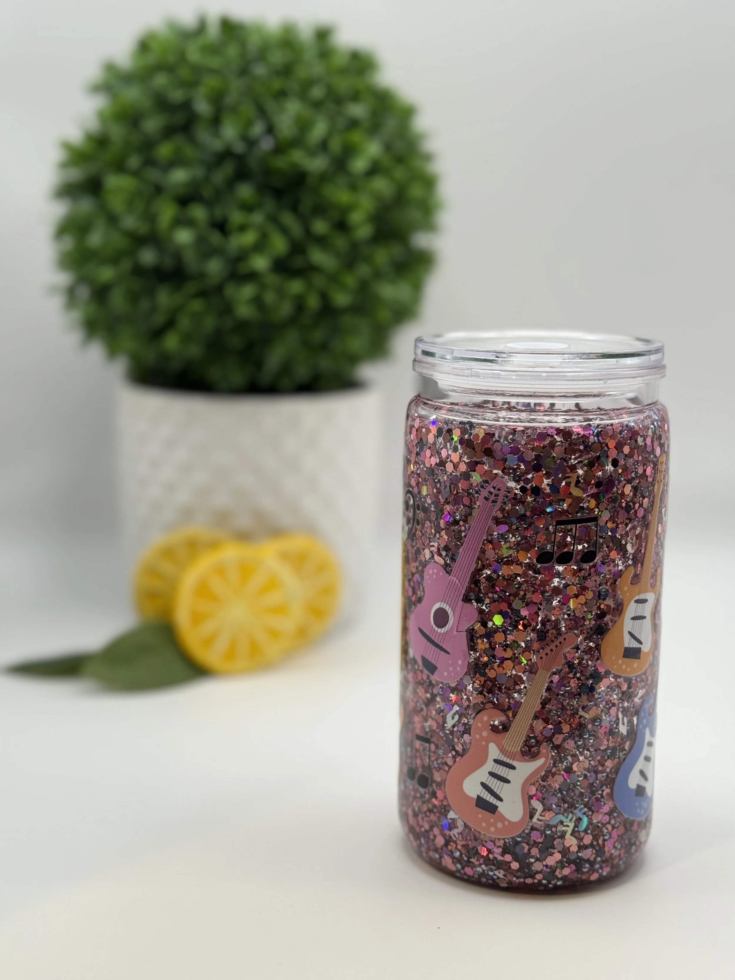 Music Glitter Tumbler – 16 oz Acrylic