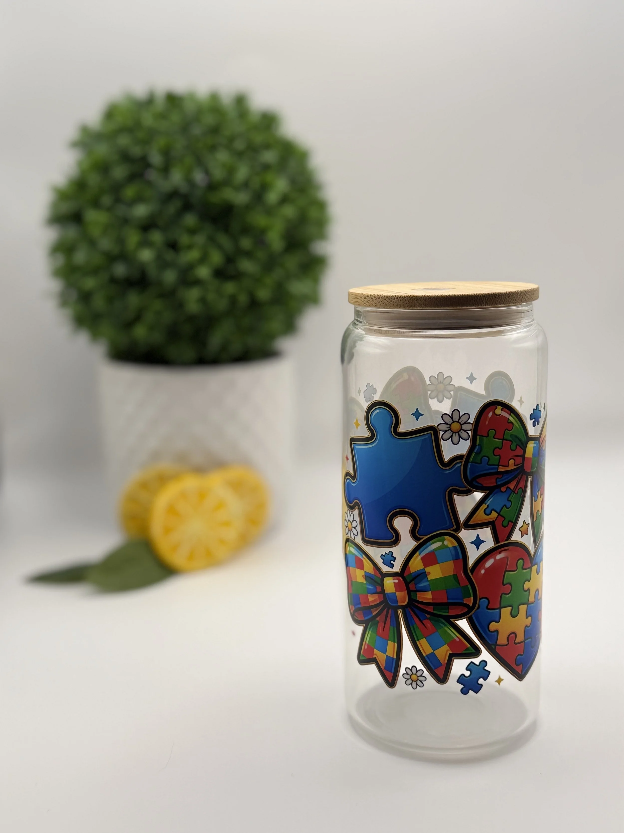 Autism Awareness Glass Tumbler (20 oz)