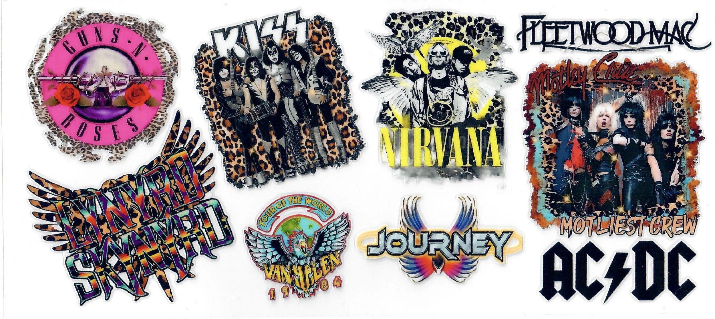 Rock Bands Tumbler Wrap | UV DTF 16oz 20oz