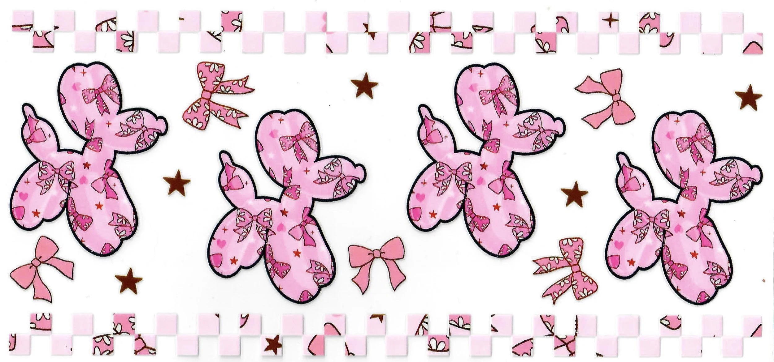 Pink Balloon Dog Tumbler Wrap | UV DTF 16oz 20oz