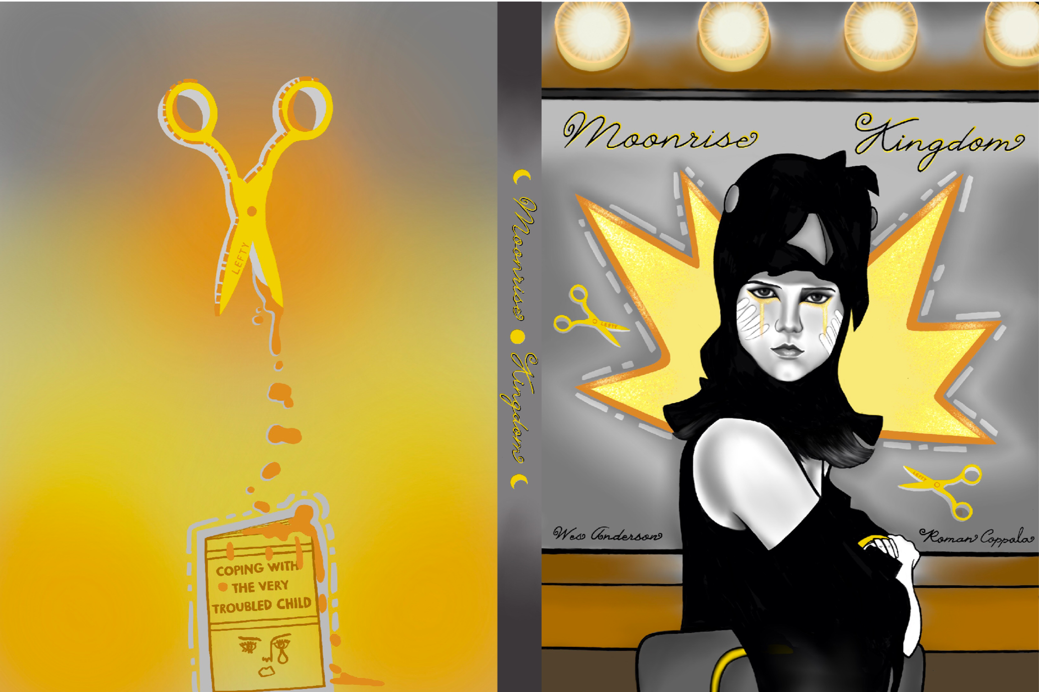 DVD cover re-design idea for Moonrise Kingdom, Procreate, 2024 