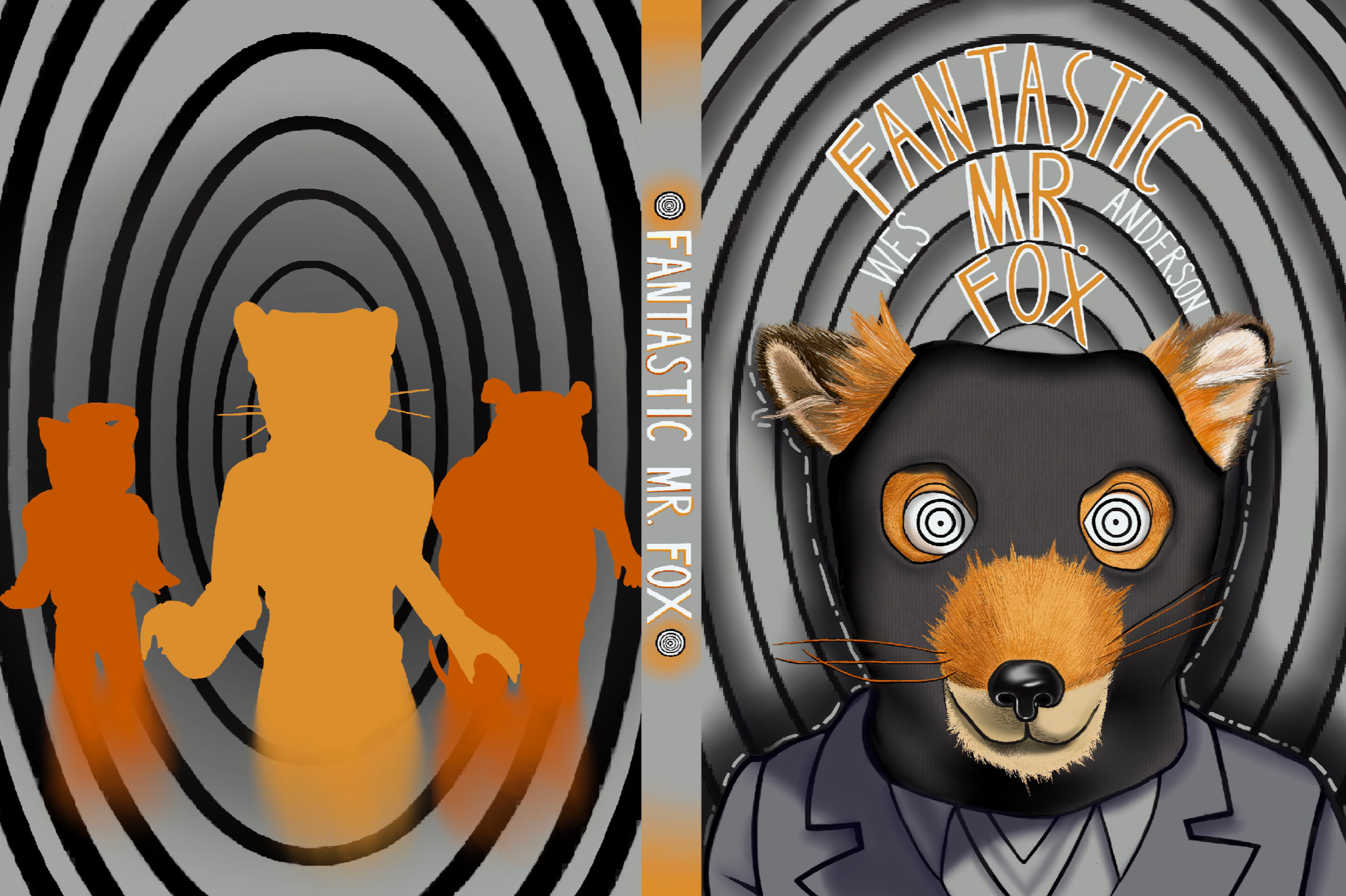 DVD cover re-design idea for Fantastic Mr. Fox, Procreate, 2024 