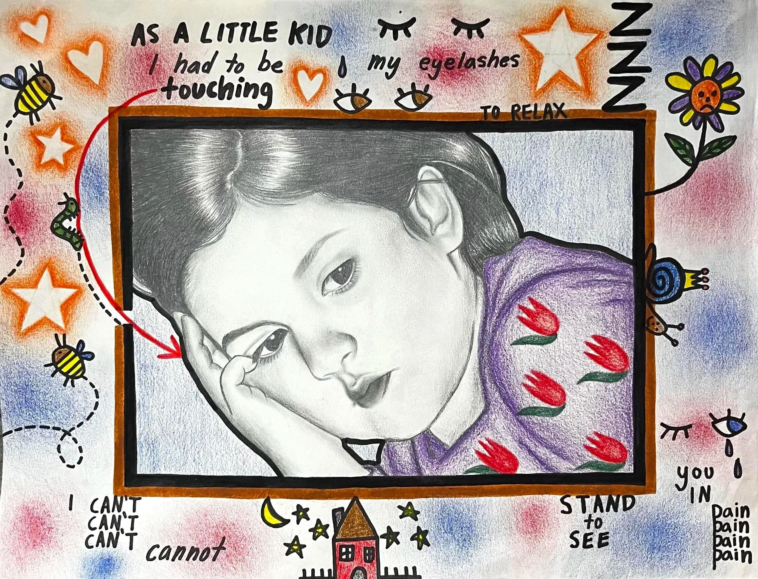 'Mama', colored pencils, sharpies, graphite, 2022 (3 of 3)