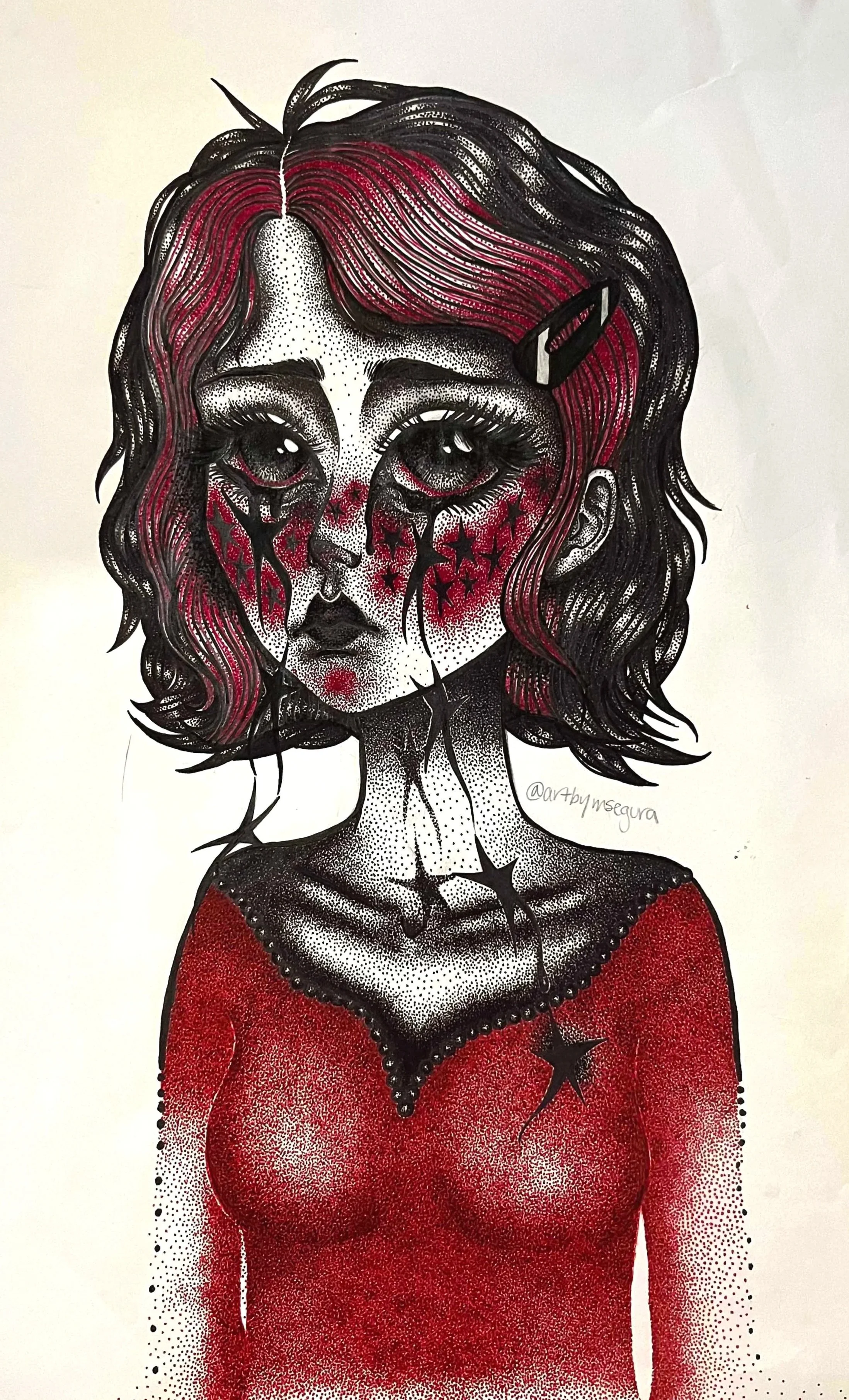 'Star Girl' Micron pen, graphite, 2022