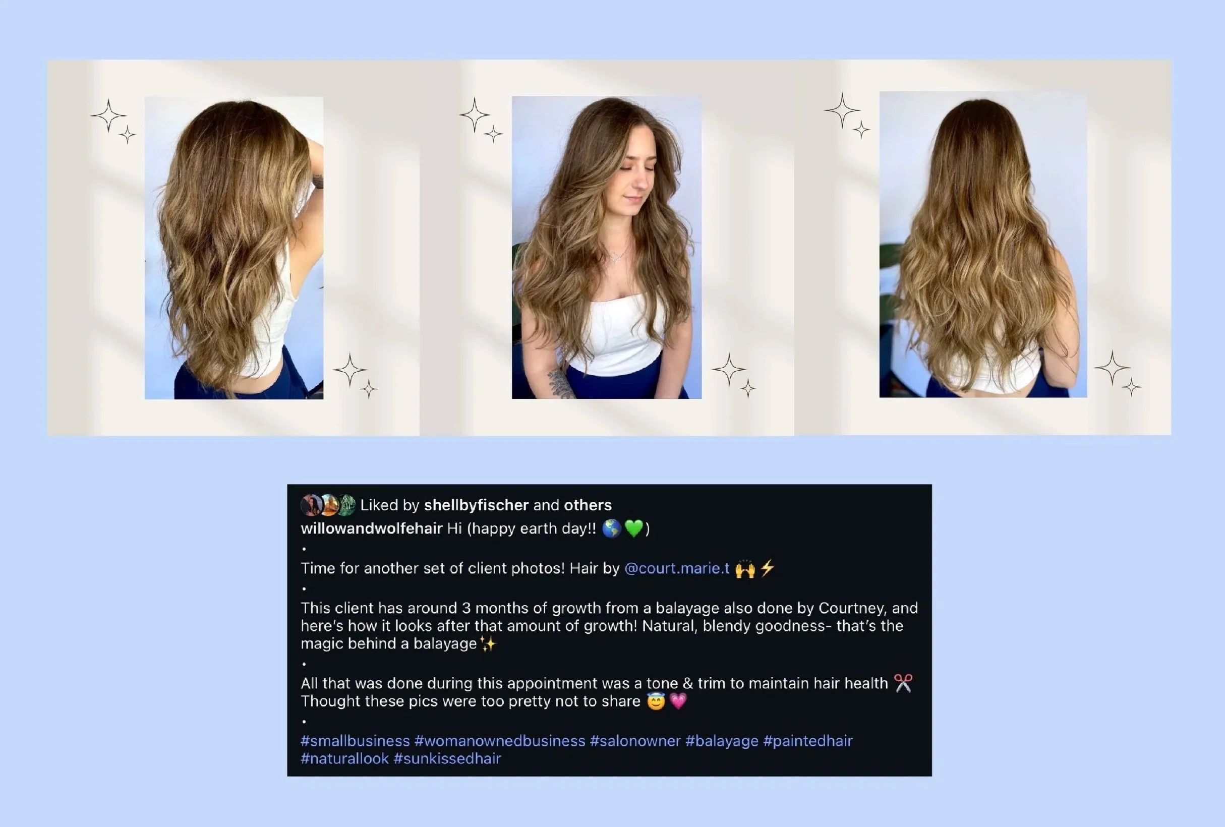 Photos and caption for Willow and Wolfe Hair Co., 2023