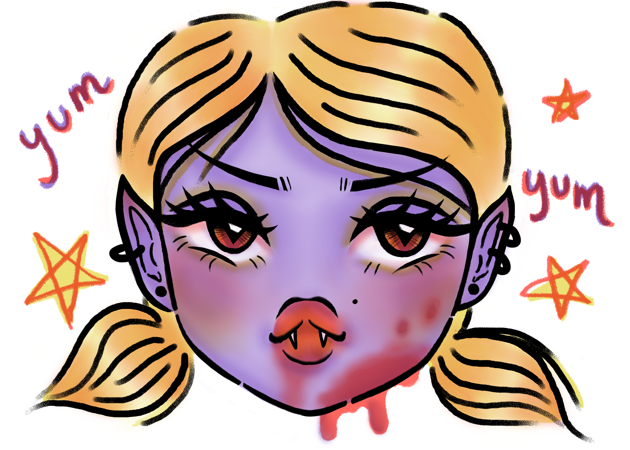 'Vamp Girl' digital sketch, Photoshop, 2025