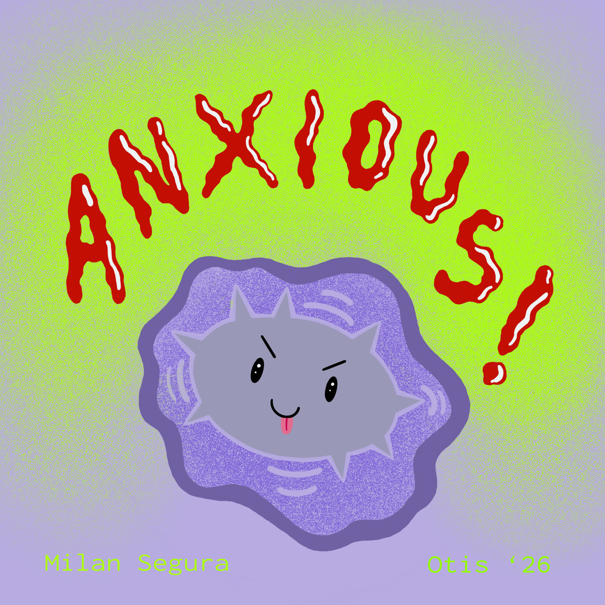'Anxious' short story cover, Procreate, 2024