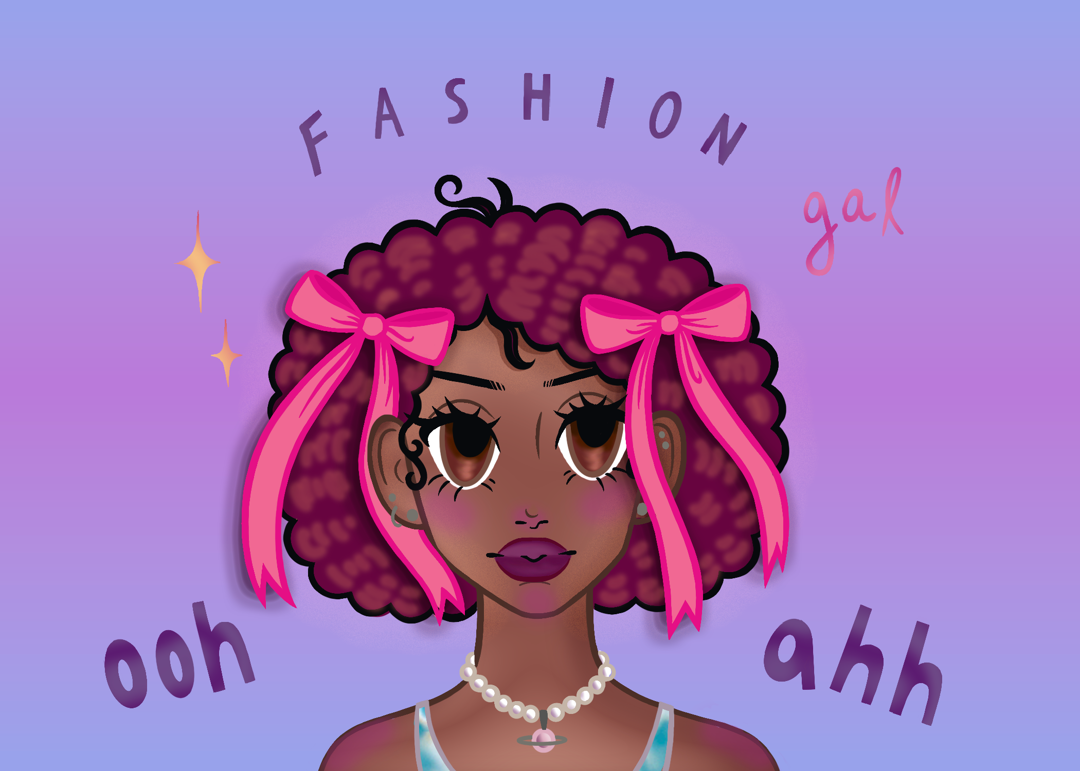 'Fashion Gal' digital sketch, Photoshop, 2025