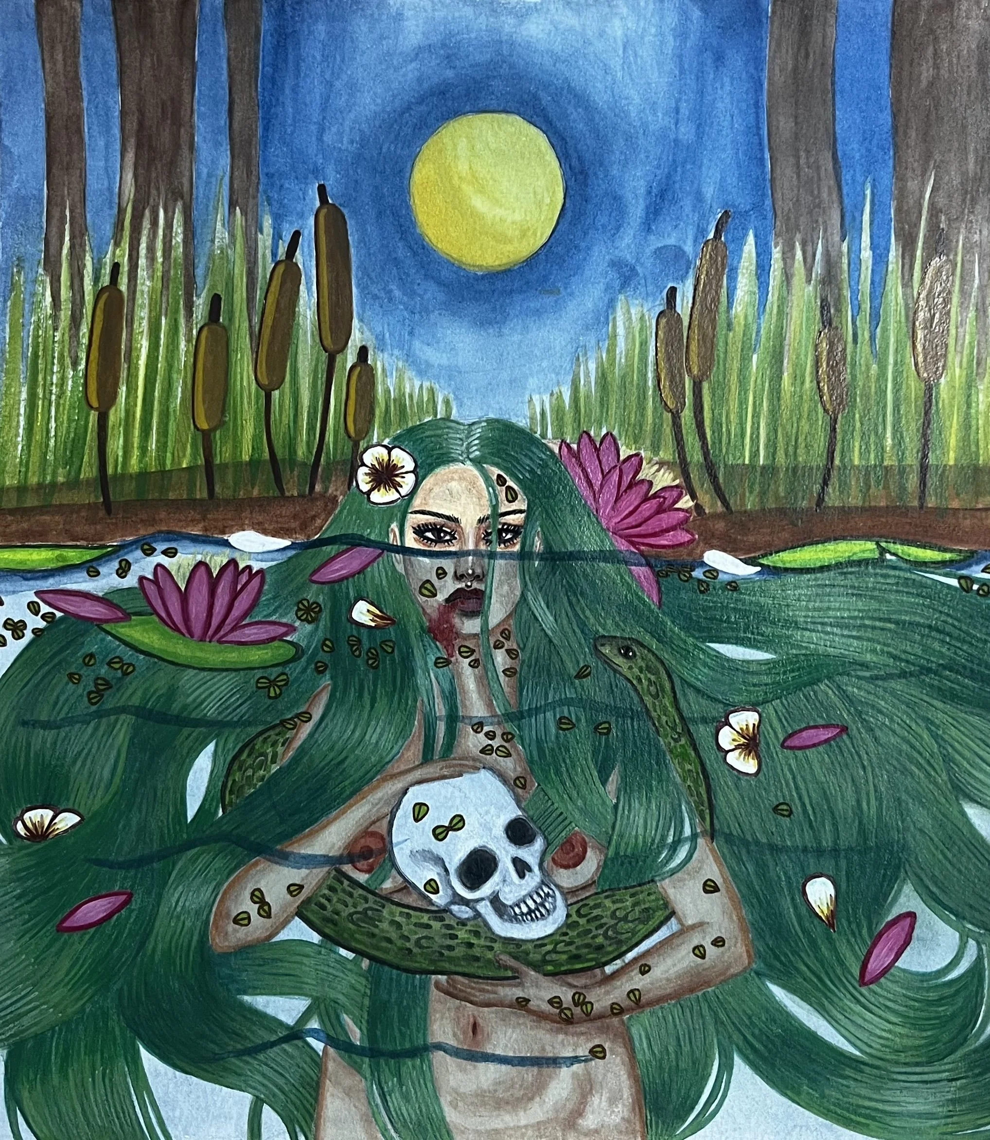 'Rusalki', watercolor and graphite, 2026 (2 of 3)