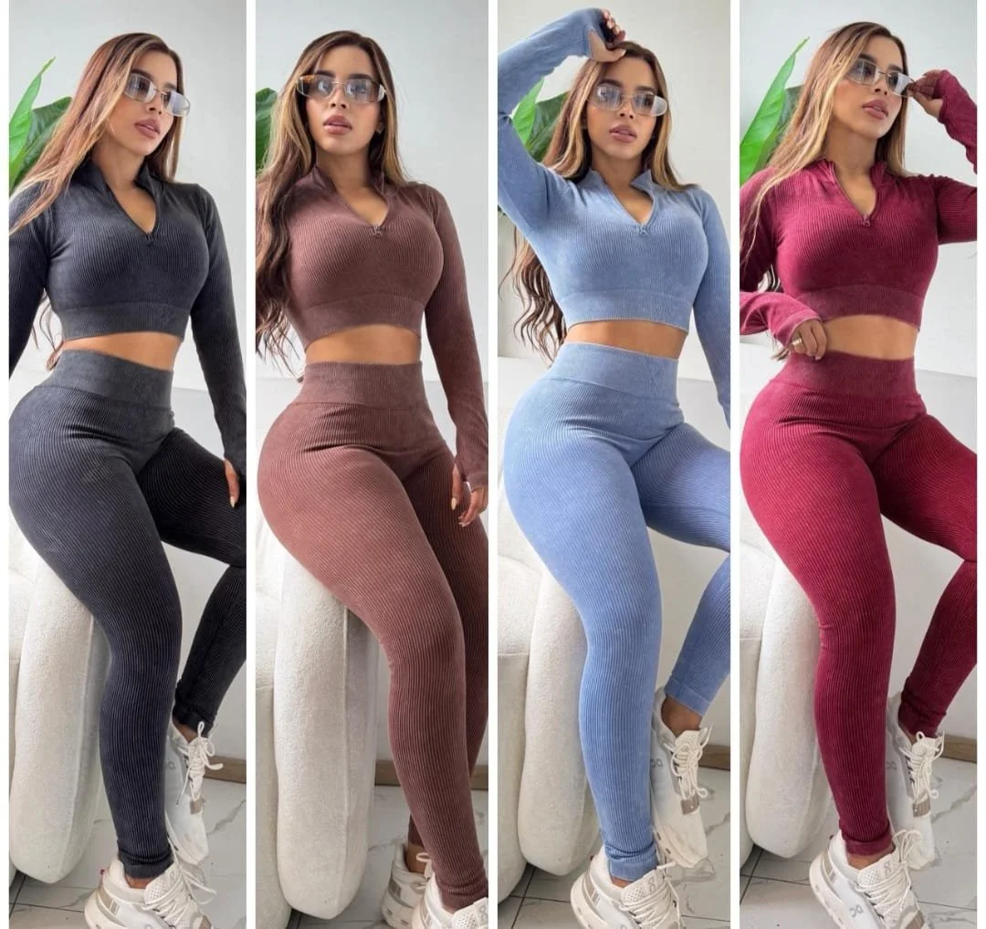 2 piece long sleeve zipper