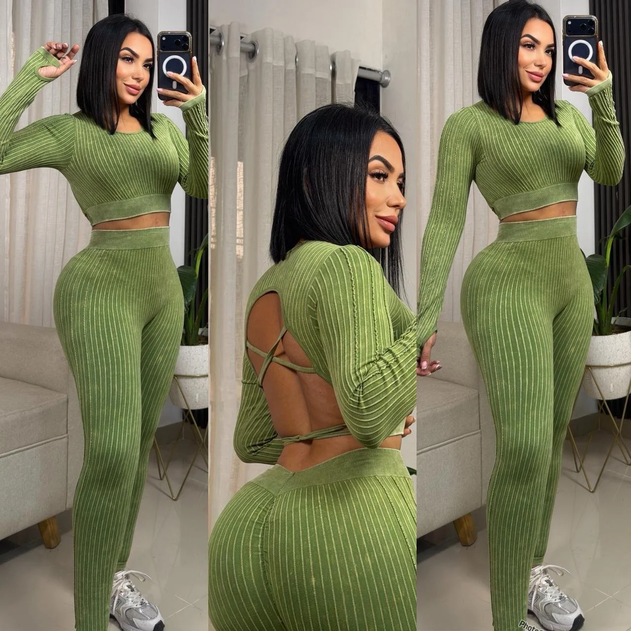 2 piece long sleeve backless