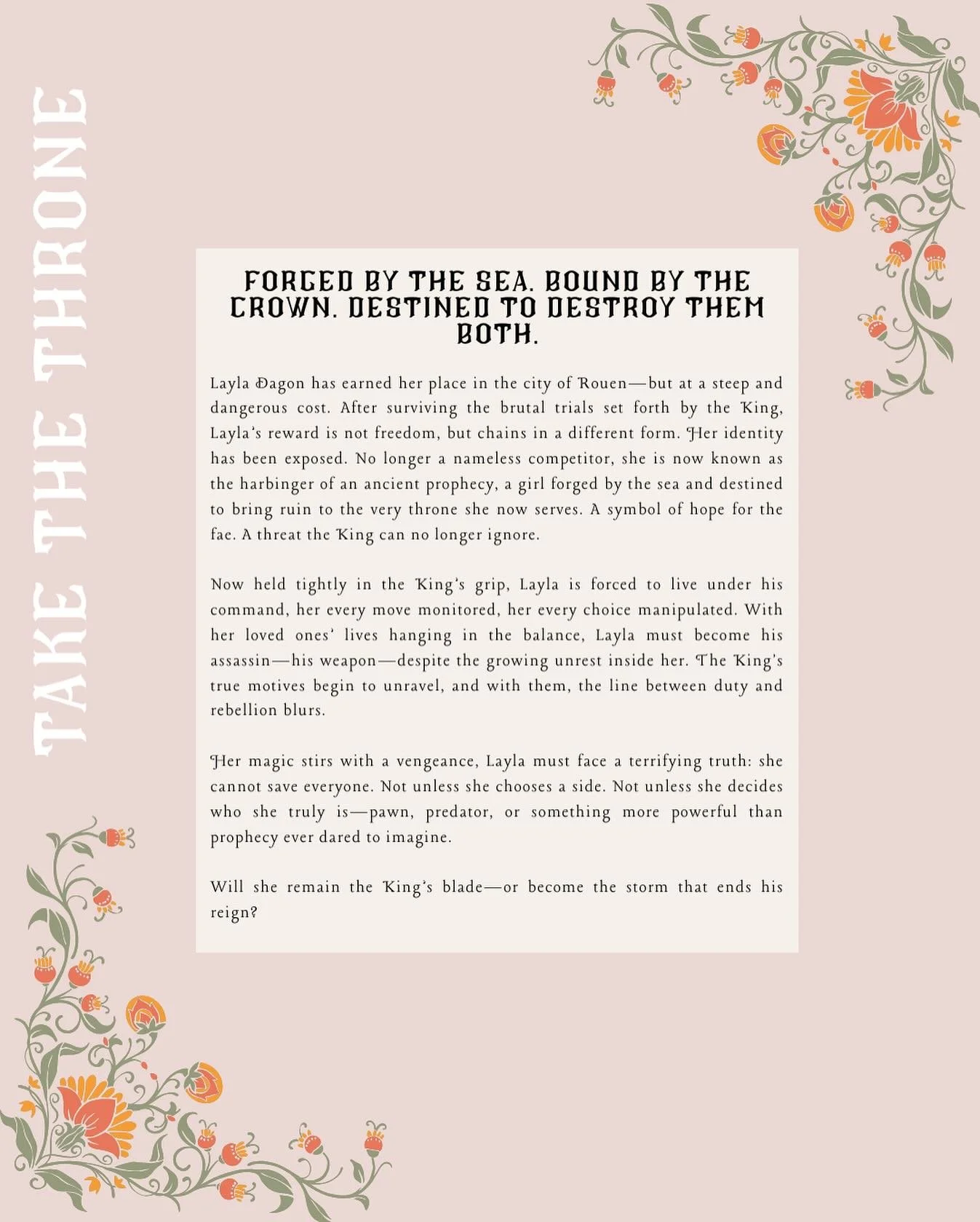 The summary is here in its own form for you to dissect 🪡 before the clocks runs down until the prophecy returns&hellip;

#PrevailTheCurse #BookTokFantasy #spicybooks #MorallyGrayFMC #mermaidreads #FantasyRomance #EnemiesToLovers #fatedsoulmates 
#bo