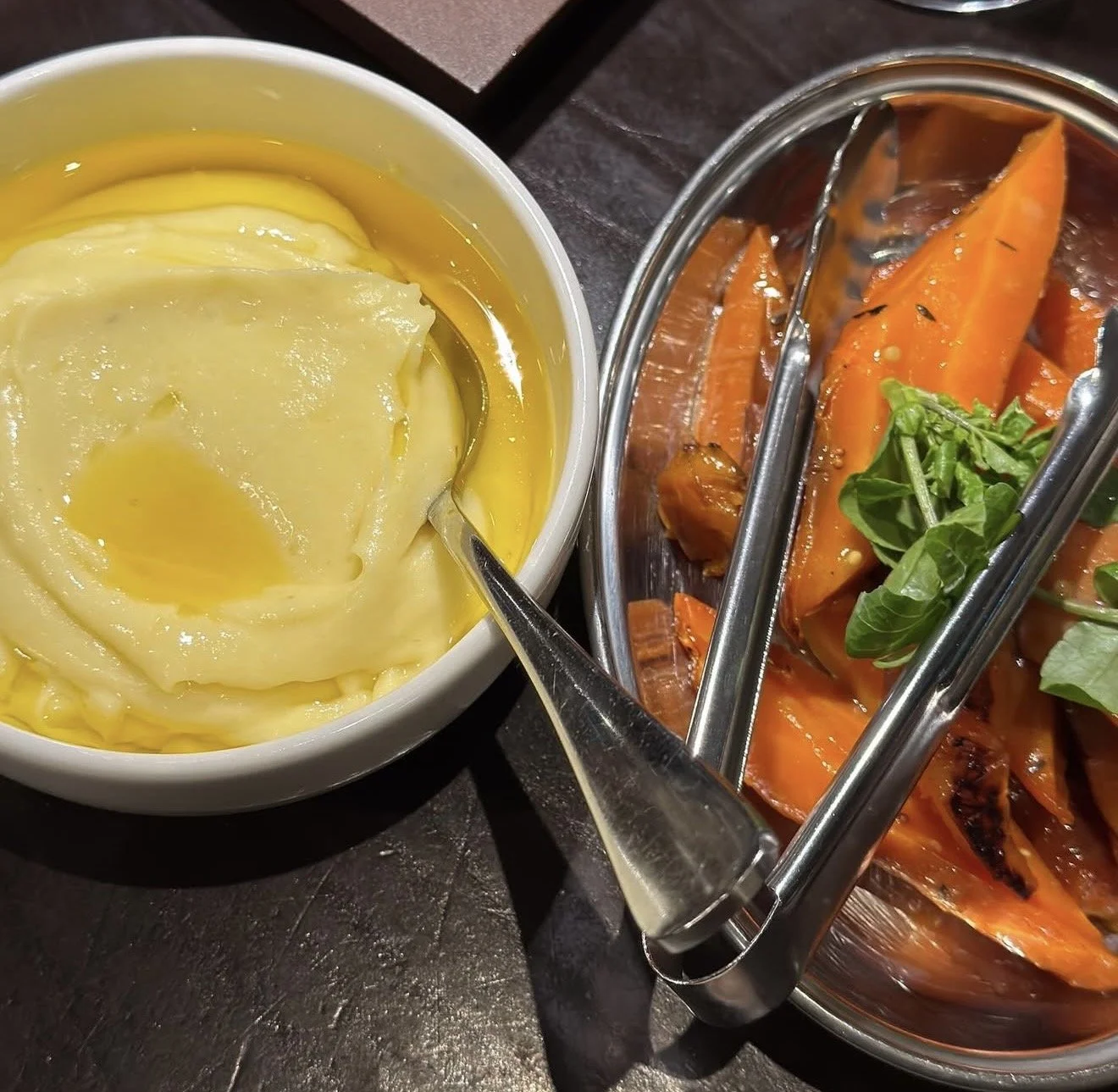 Paris mash and sweetened carrots