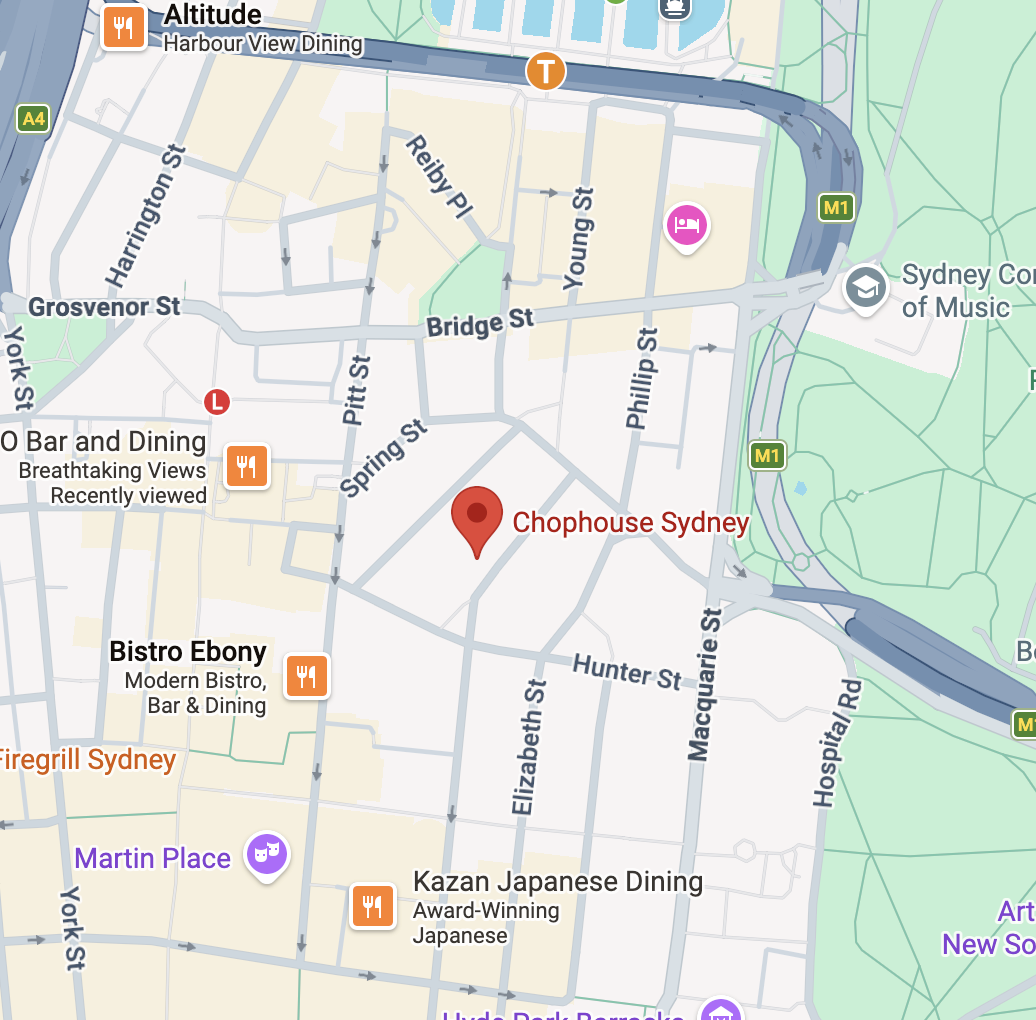 Location map Chophouse Sydney