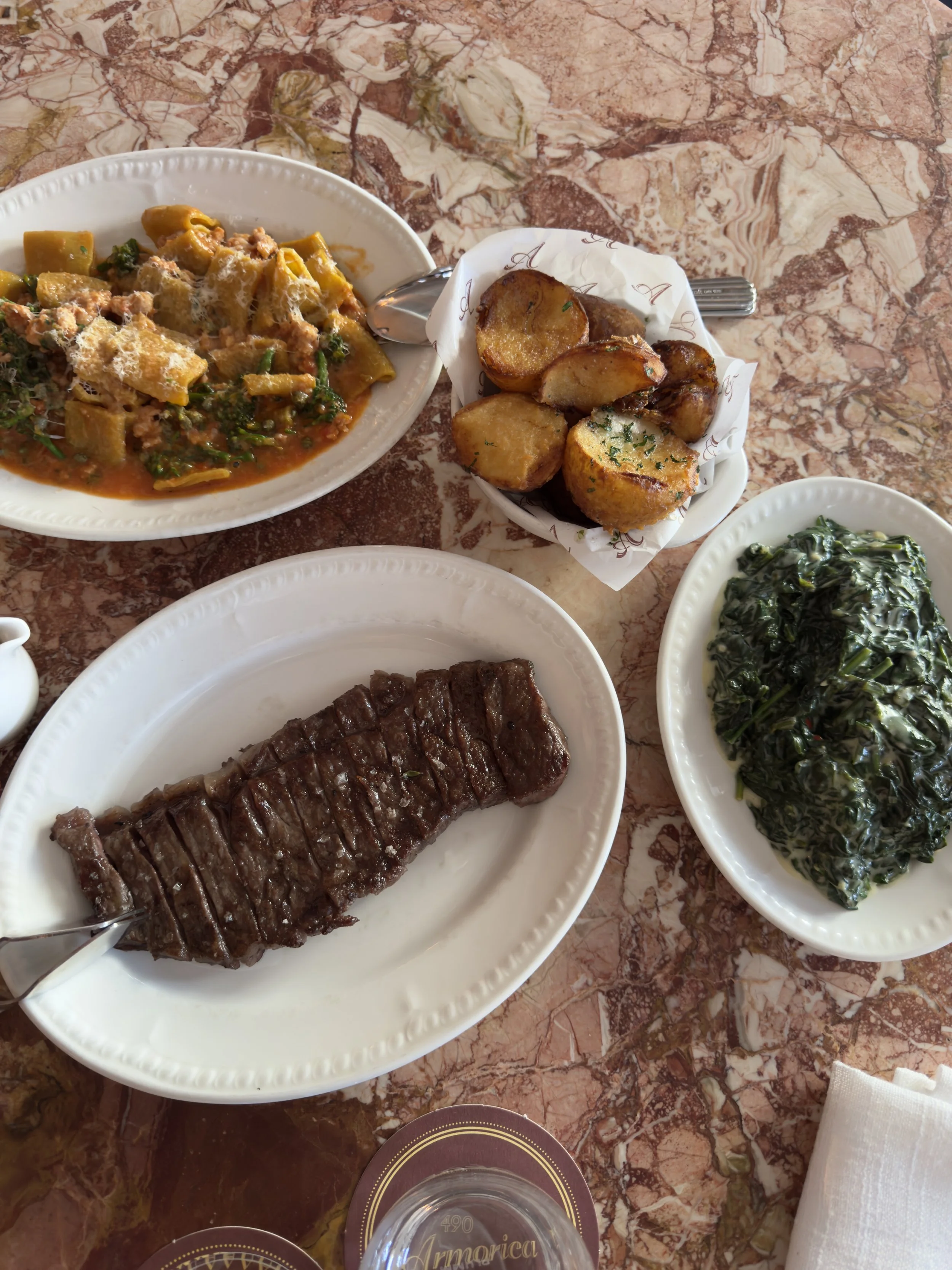 Wagyu Steak, Chat Potatoes, Creamed Spinach Amorica Surry Hills