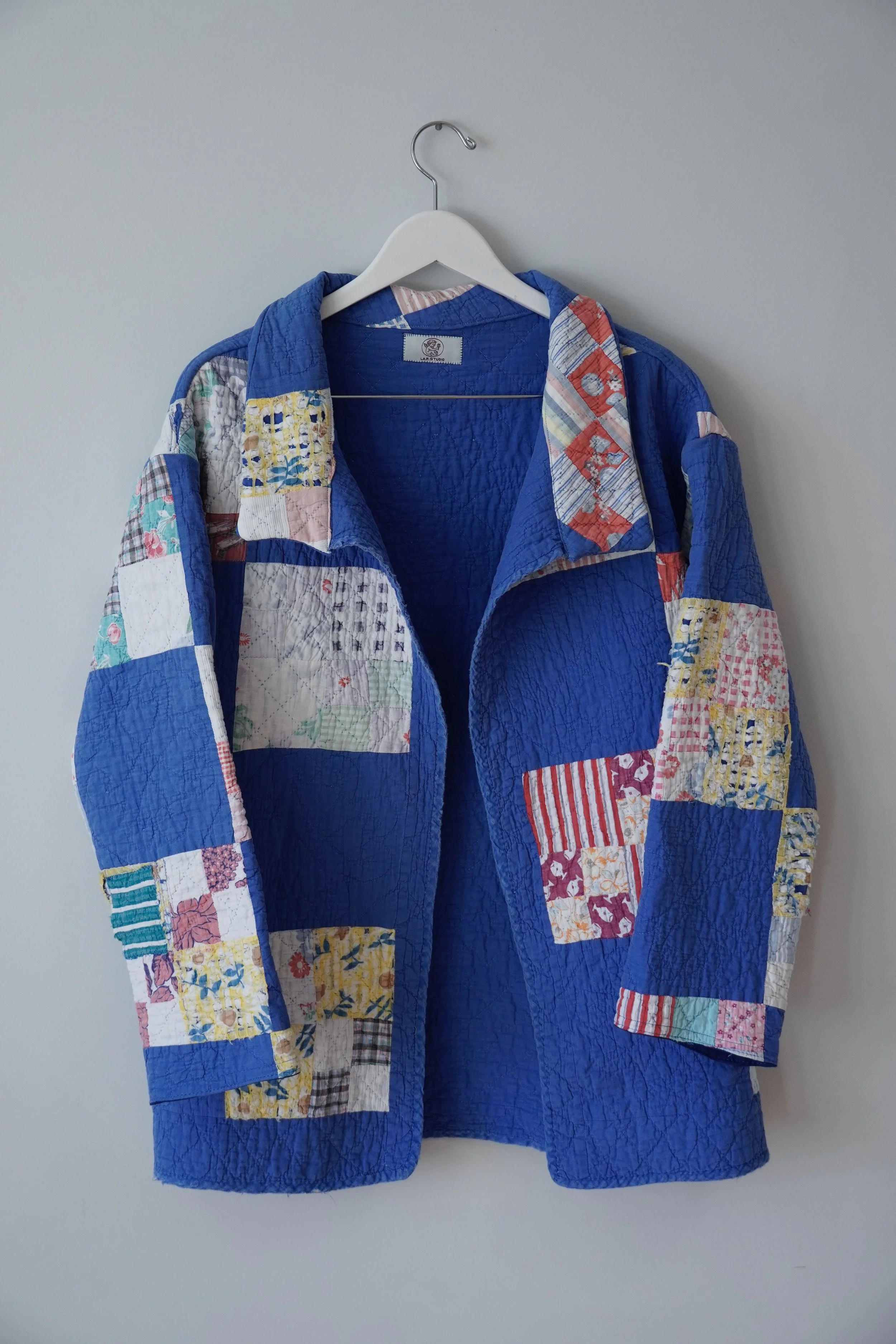 Blue Patchwork Quilt Coat